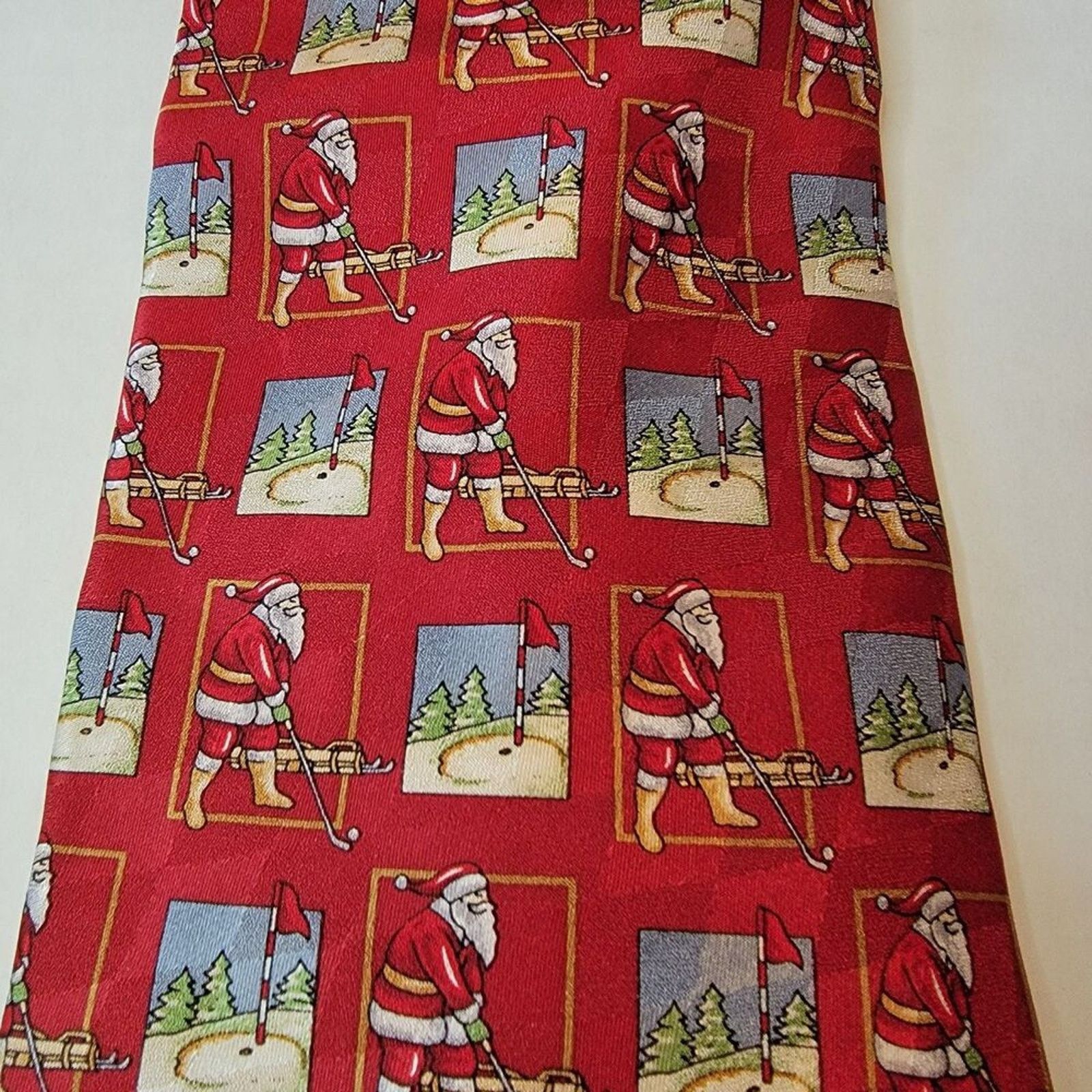 Other Holiday Tradition By MMG Hallmark Xmas Tie Golf Santa Silk Size ONE SIZE - 1 Thumbnail