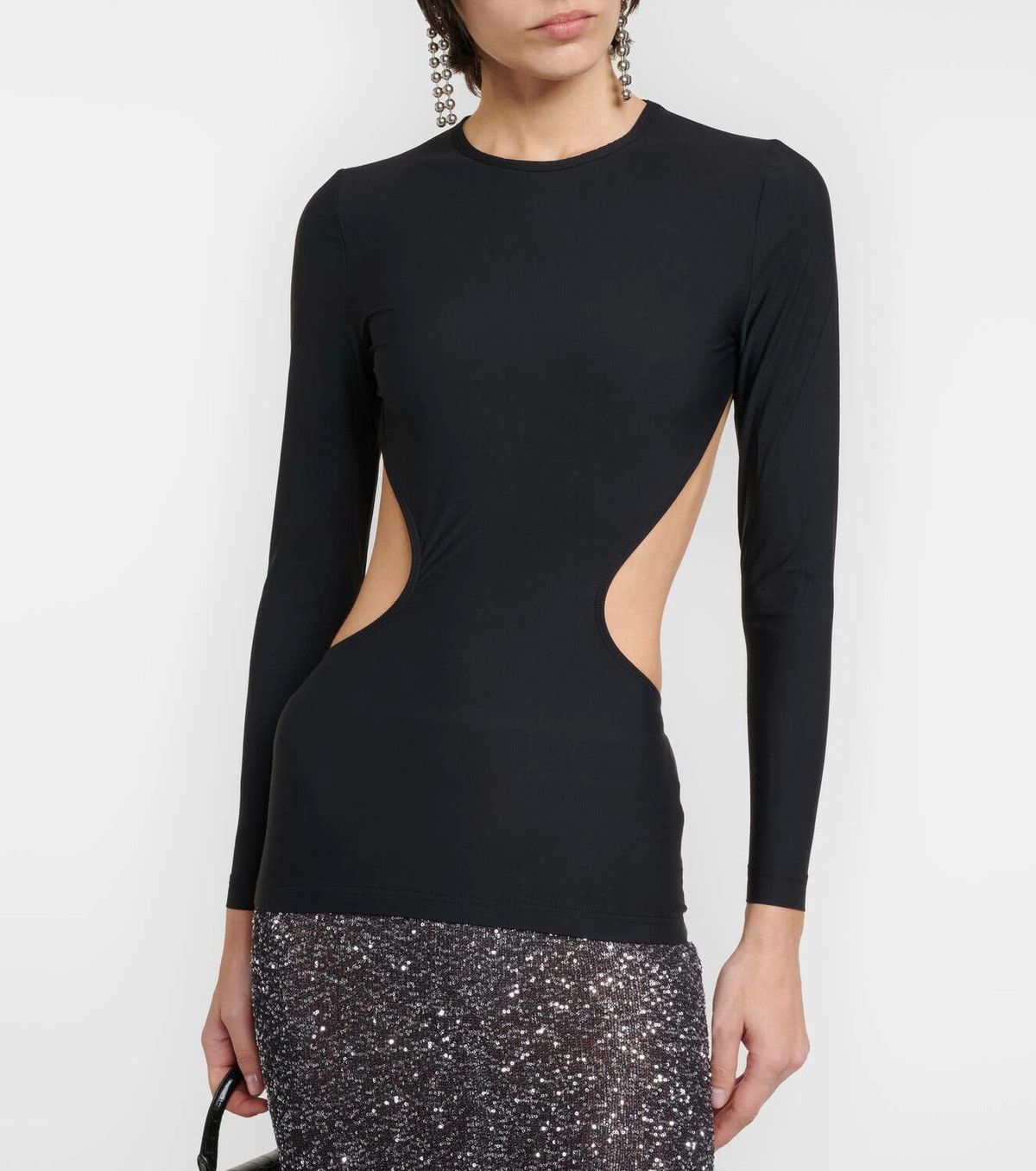 Balenciaga o1y0625 Cutout Top in Black Size XS / US 0-2 / IT 36-38 - 3 Thumbnail