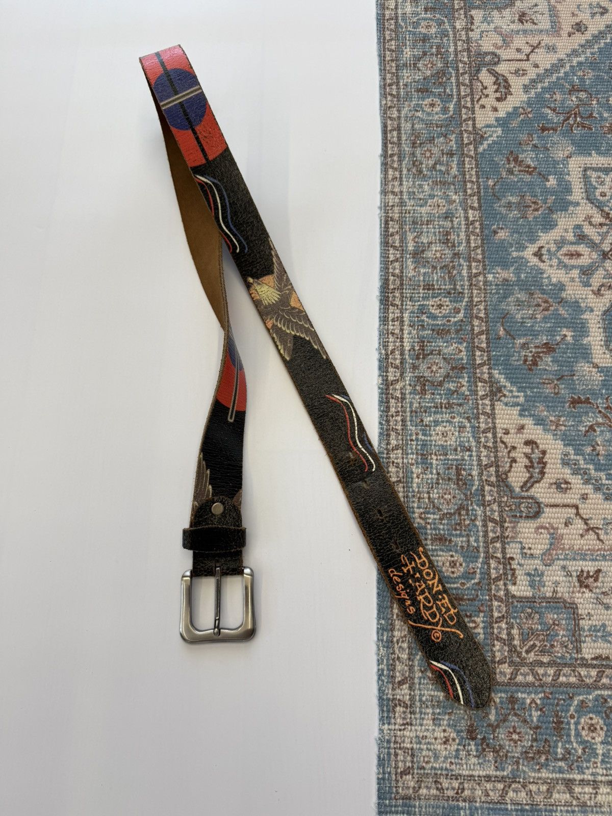 Ed Hardy Rare Don Ed Hardy Crazy Y2K Leather Belt Size ONE SIZE - 1 Thumbnail