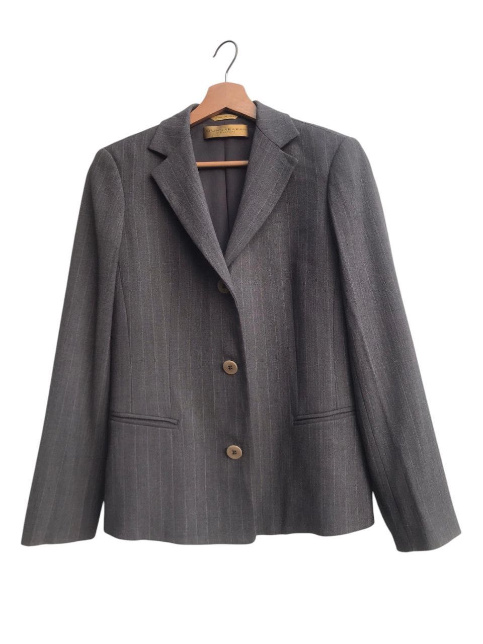 Donna Karan Donna Karan Signature Made in Italy Wool Stripe Jacket Size XS / US 0-2 / IT 36-38 - 1 Thumbnail