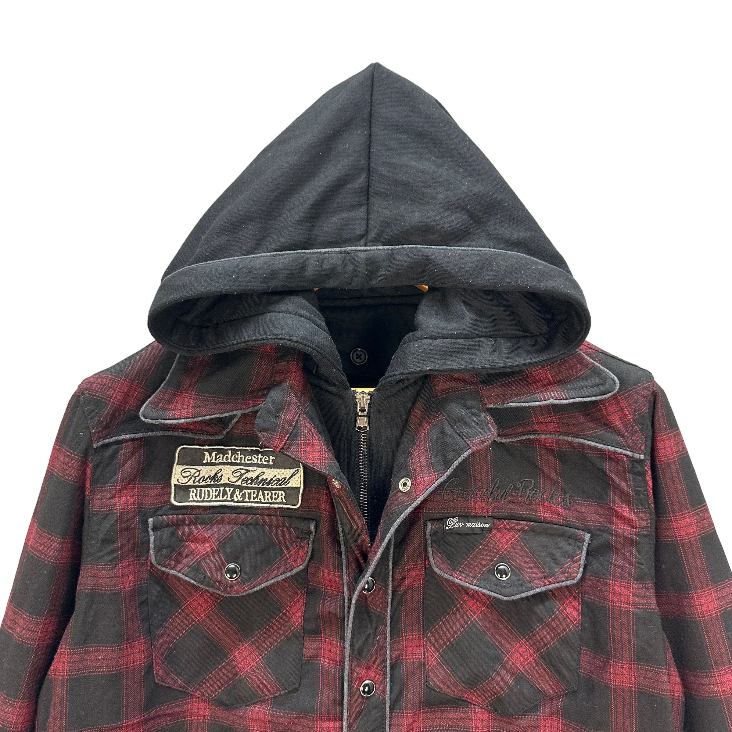 Japanese Brand LUV MAISON TARTAN DOUBLE LAYER HOODIE JACKET #8911-038 Size US M / EU 48-50 / 2 - 2 Thumbnail