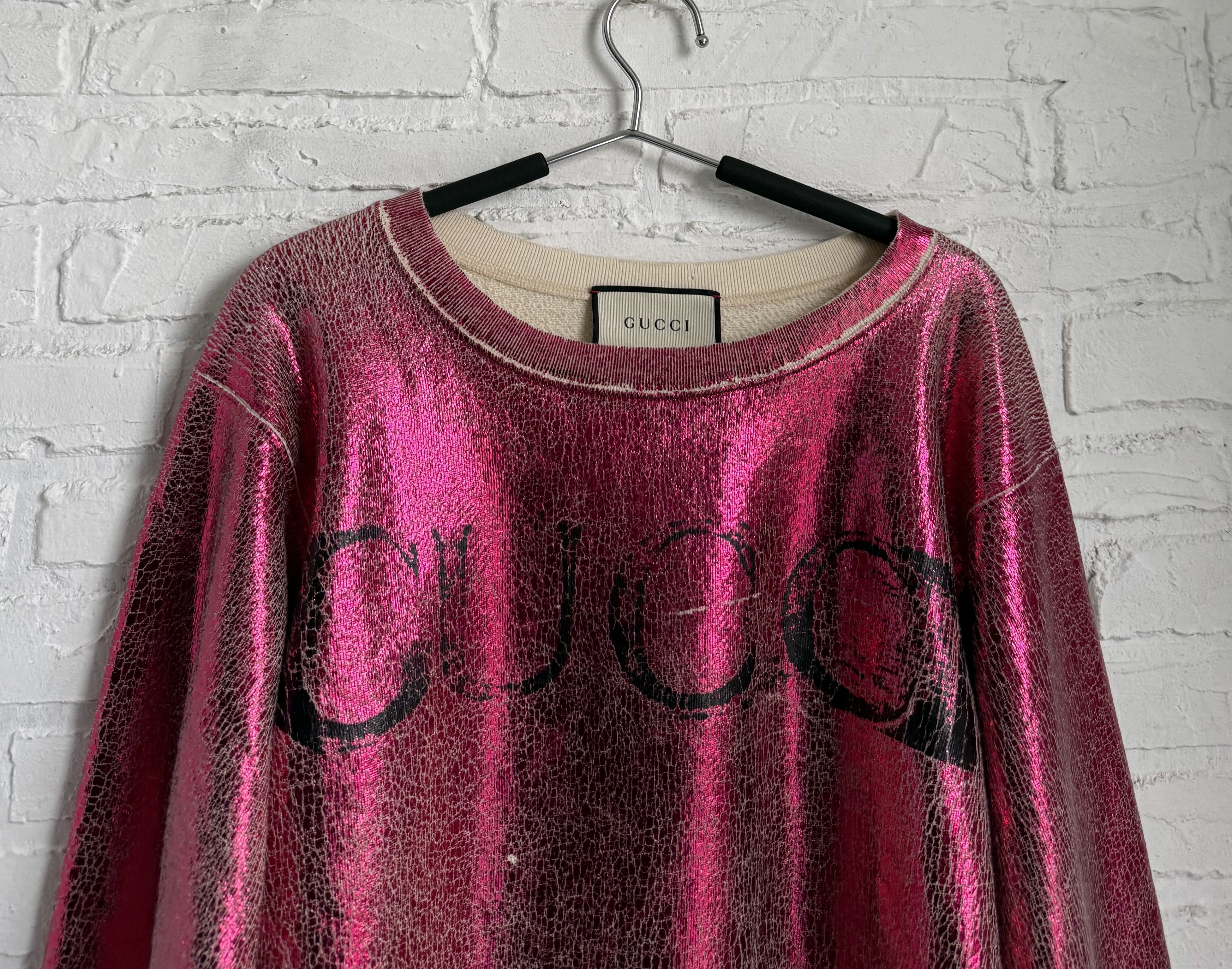 Gucci Gucci Blind For Love Metallic Pink Logo Sweatshirt Crewneck Size XS / US 0-2 / IT 36-38 - 4 Thumbnail