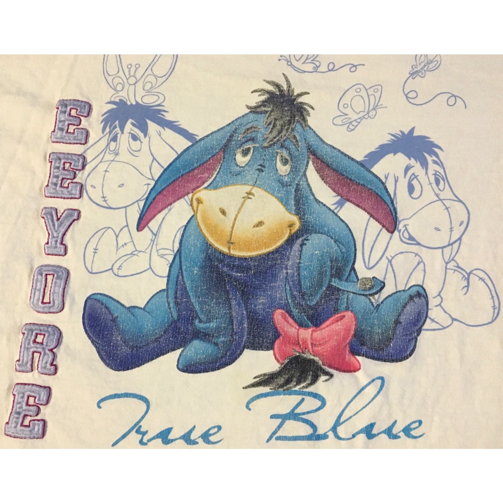 Disney VINTAGE 90s Disney Eeyore Faded Shirt XXL Mickey Mouse Looney Tunes Disneyland Cartoon T-Shirt Men 2XL White Short Sleeve Baseball Style Size US XXL / EU 58 / 5 - 3 Thumbnail