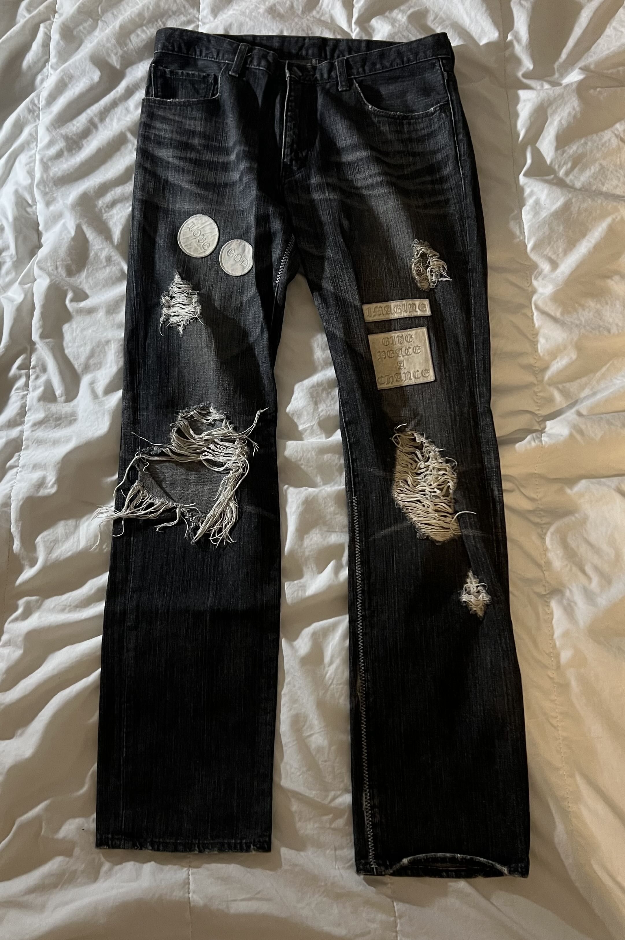 パンツ 00s NUMBER (N)INE damaged skinny jeans パンツ 00s NUMBER (N)INE damaged skinny jeans M] Number Nine