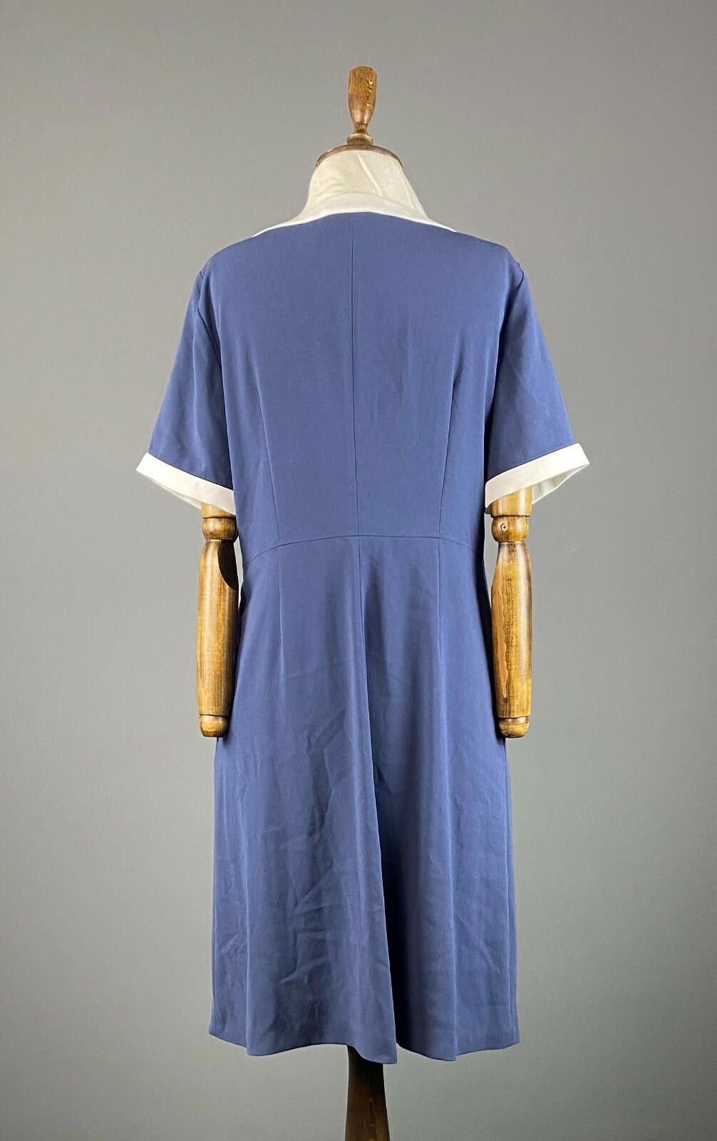 Designer Weekend Max Mara Blue Short Sleeve A-Line Midi Dress Size 14 Size XL / US 12-14 / IT 48-50 - 7 Thumbnail