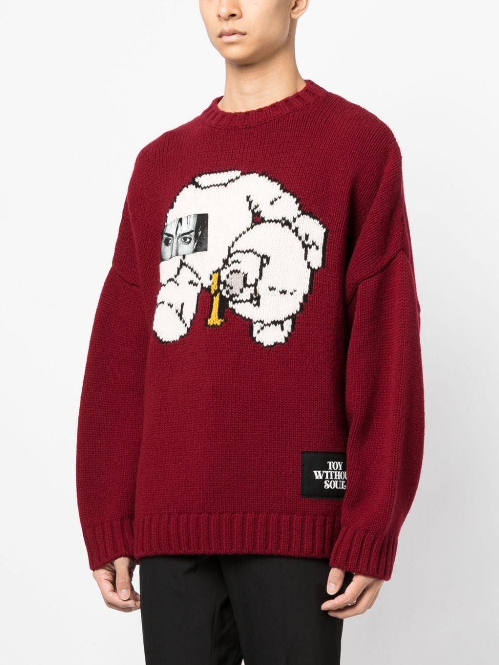 Undercover o1mle0824 Teddy Bear Crewneck Sweaters in Bordeaux Red Size US XL / EU 56 / 4 - 3 Thumbnail