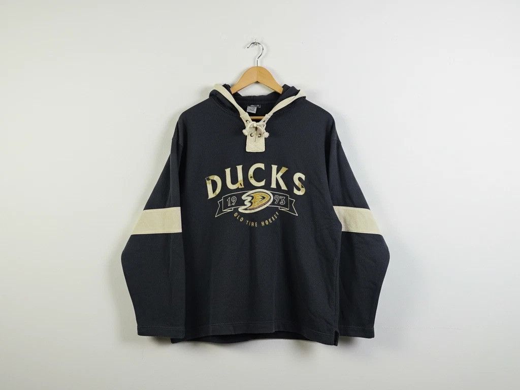 NHL Mighty Ducks Old Time Hockey Lace Up Hoodie Black NHL Men L Size US L / EU 52-54 / 3 - 1 Thumbnail