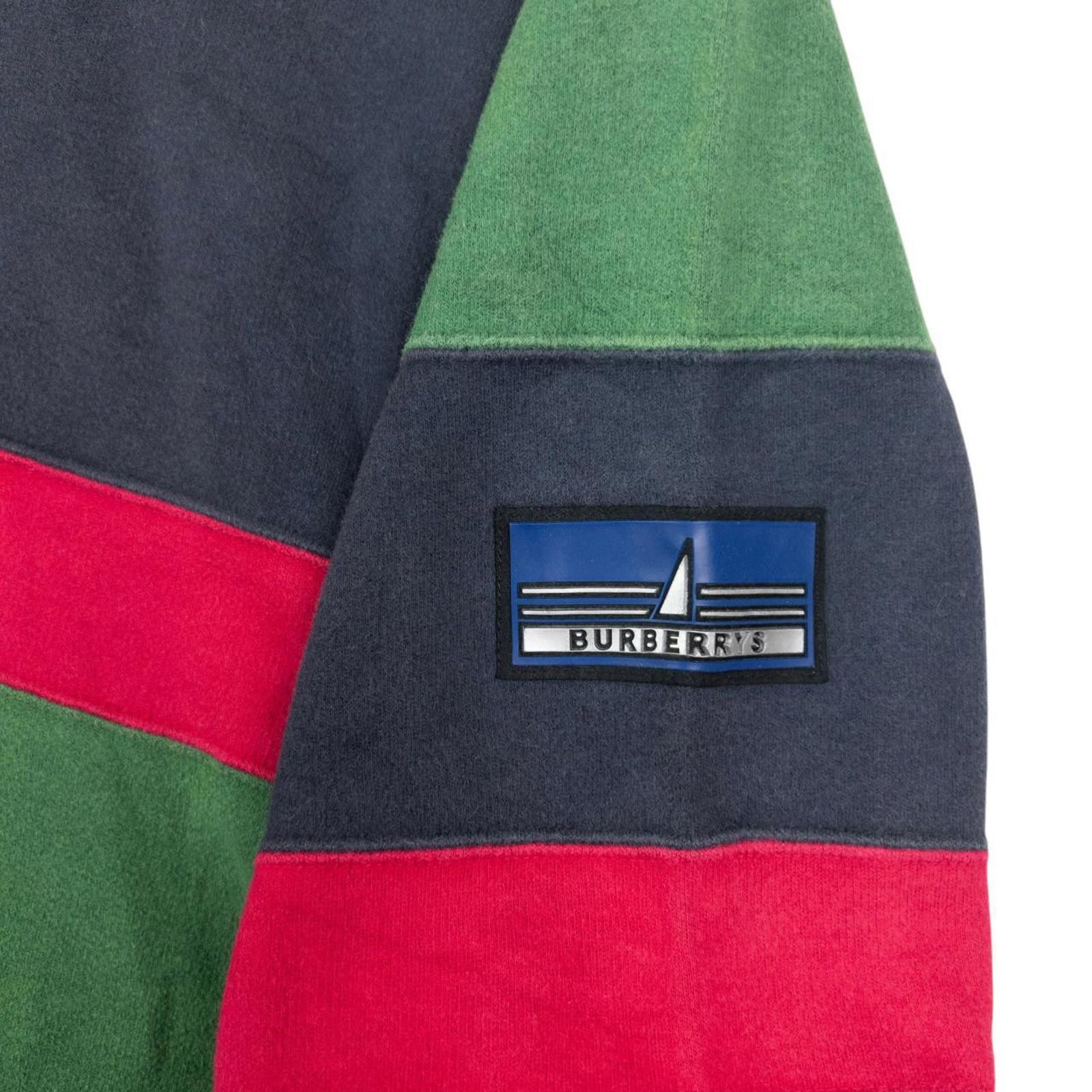 Burberry Vintage Burberry Q Zip Striped Sweatshirt Size L Size US L / EU 52-54 / 3 - 4 Thumbnail
