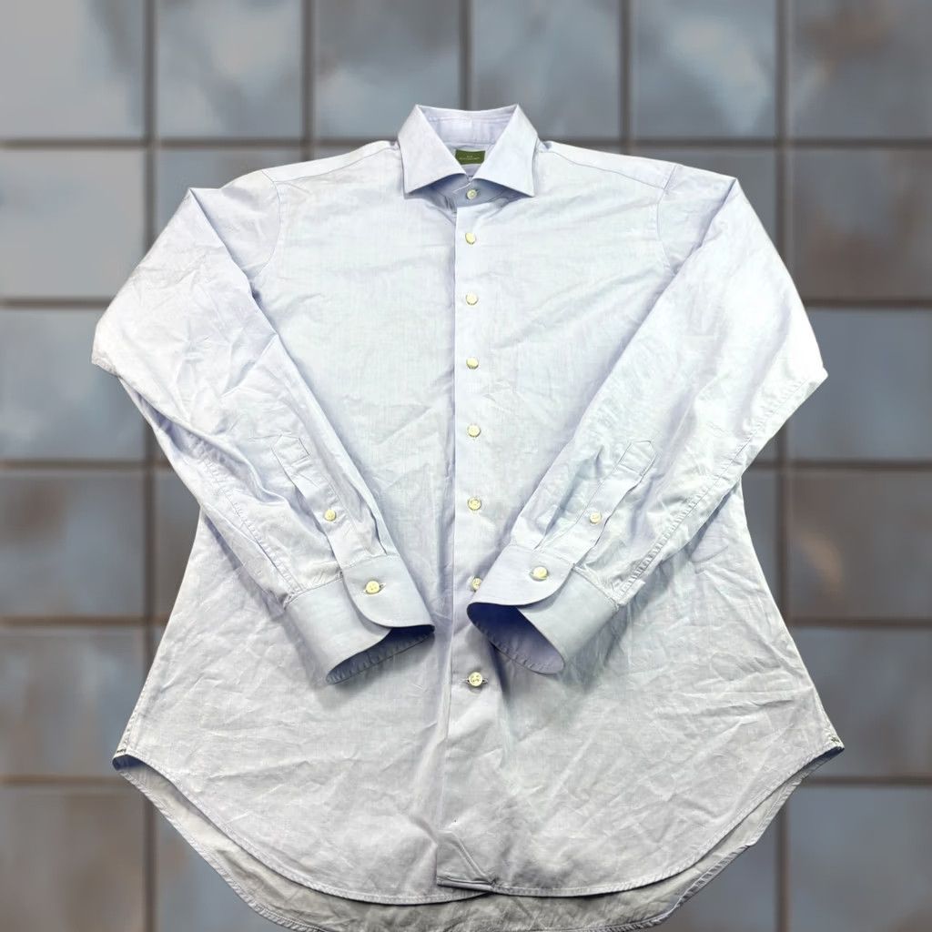 Sid Mashburn Sid Mashburn Shirt Mens Medium Blue Long Sleeve Button Up Formal Casual Shirts Size 40R - 1 Thumbnail