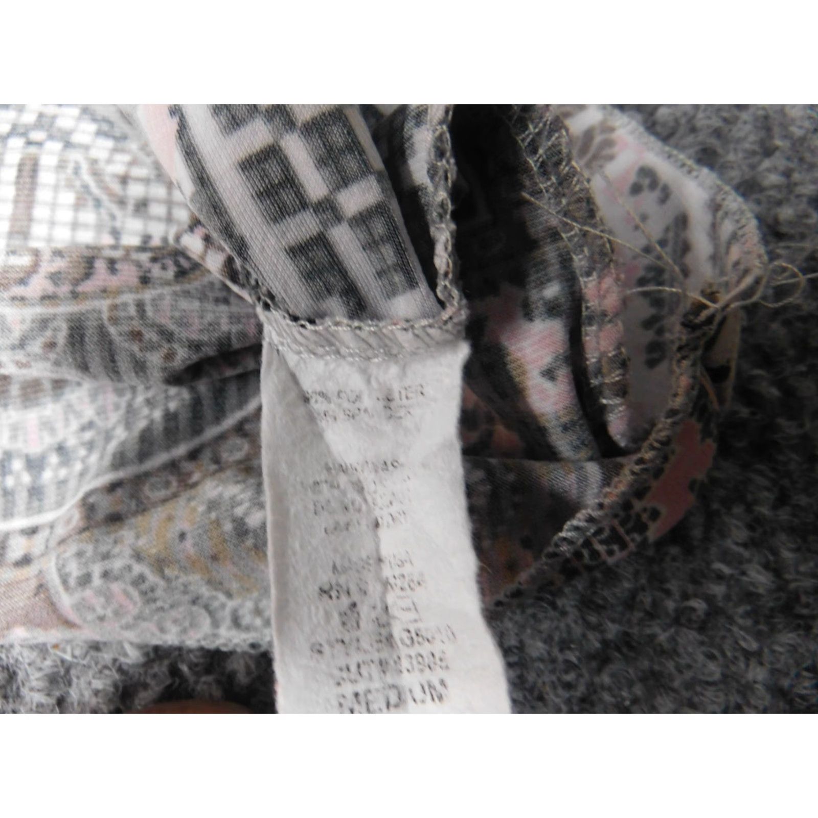 Vintage Gyft Womens Blouse L Gray Crew Neck Pullover Casual Button Cotton Polyester Rayon Long Sleeve Classic Lightweight Regular Vintage: No Size L / US 10 / IT 46 - 7 Thumbnail