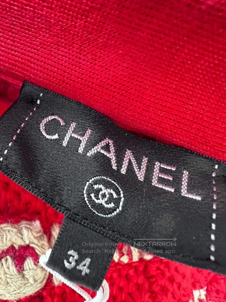 Chanel Chanel Striped irregular hem knitted half-length skirt Size 42" / US 20 - 6 Thumbnail