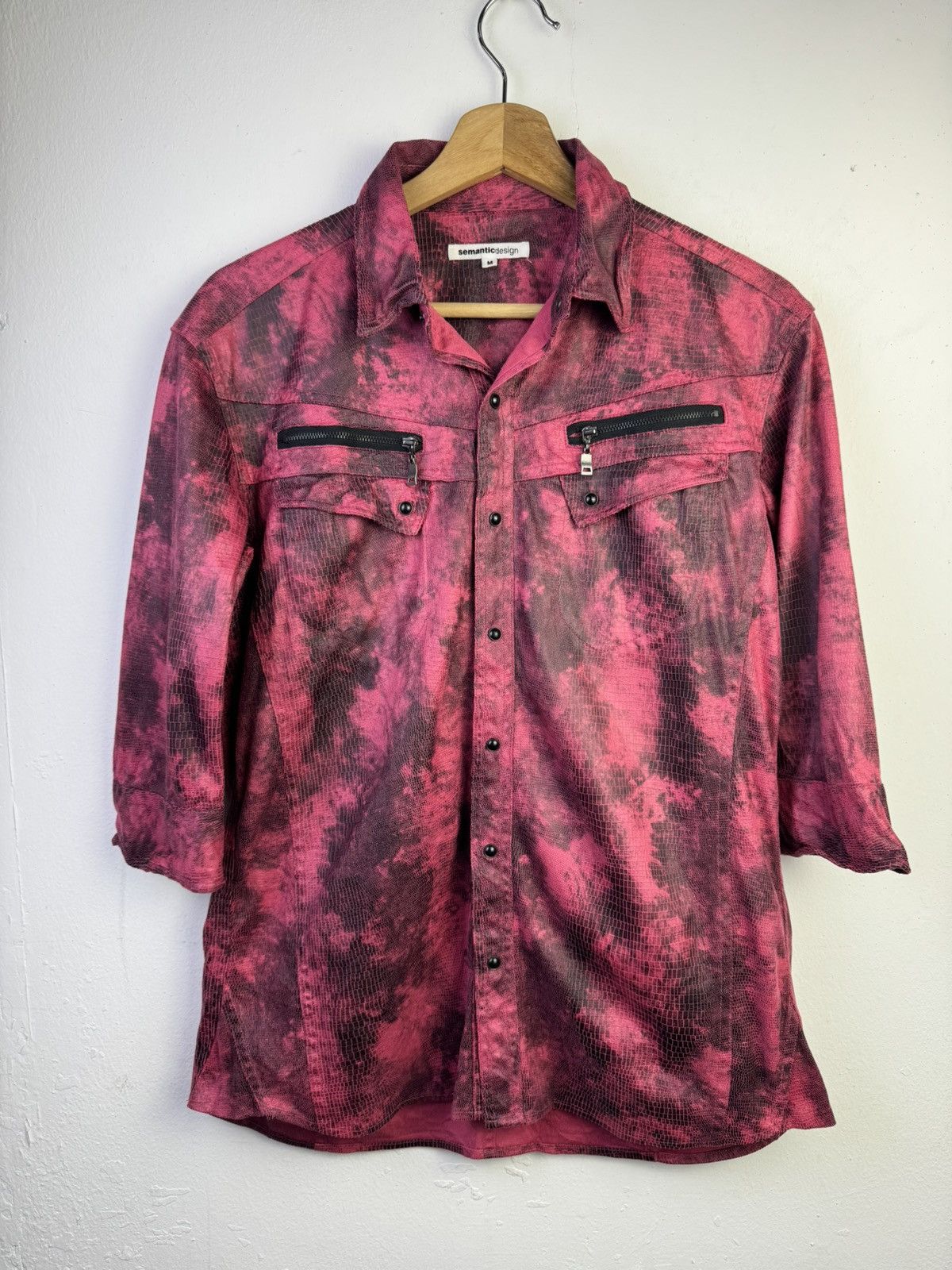 semanticdesign Semantic Design red acid wash button-up shirt. Size M / US 6-8 / IT 42-44 - 1 Thumbnail
