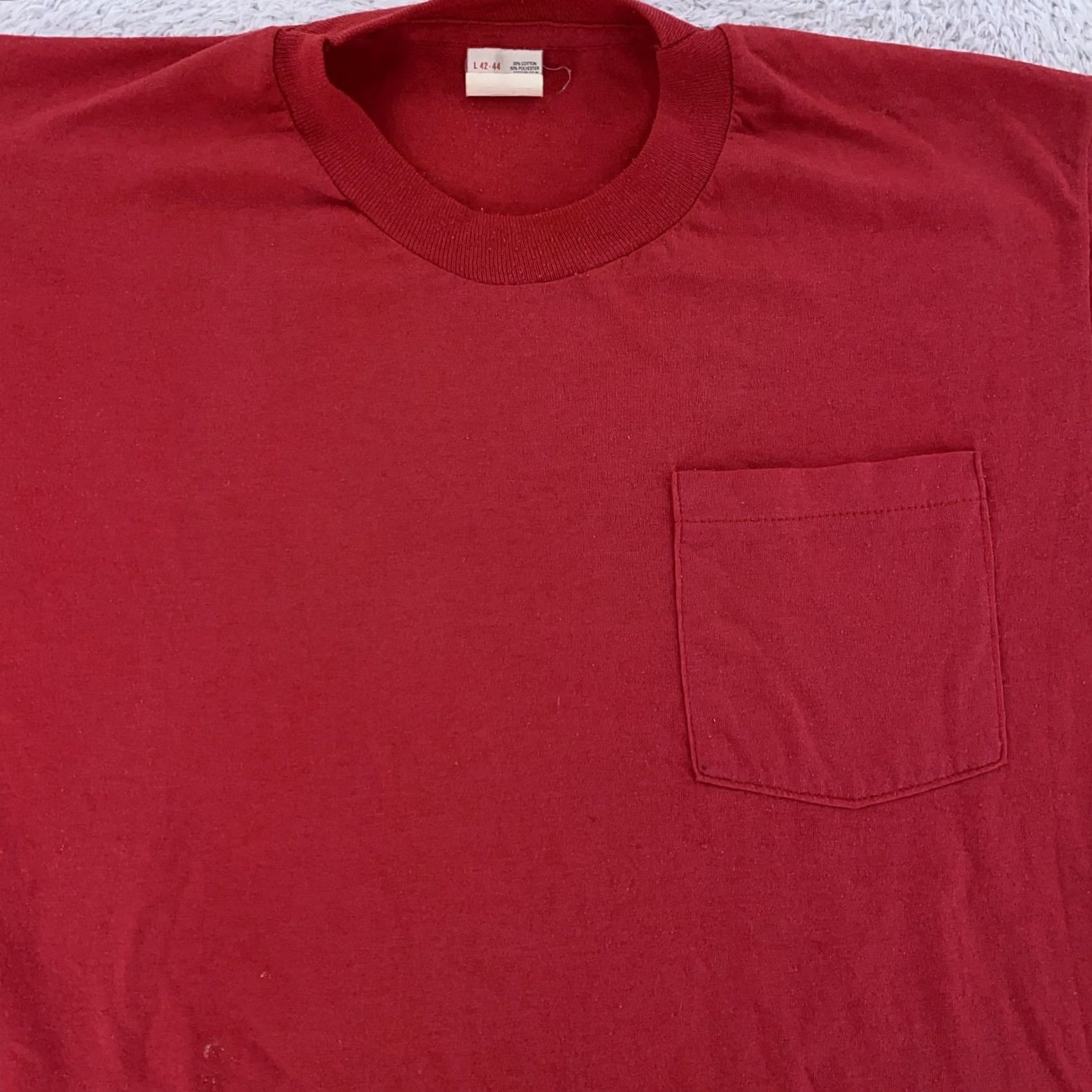 Fruit Of The Loom VINTAGE Fruit of the Loom Shirt M/L Red Pocket Tee Golden Blend 50/50 Men Size US M / EU 48-50 / 2 - 2 Thumbnail
