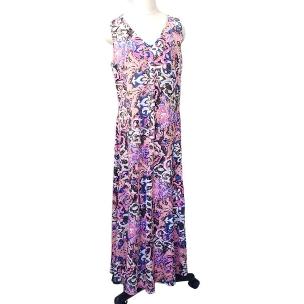 Designer CT133 Talbots Floral Maxi Sleeveless Sundress XL Size XL / US 12-14 / IT 48-50 - 1 Thumbnail