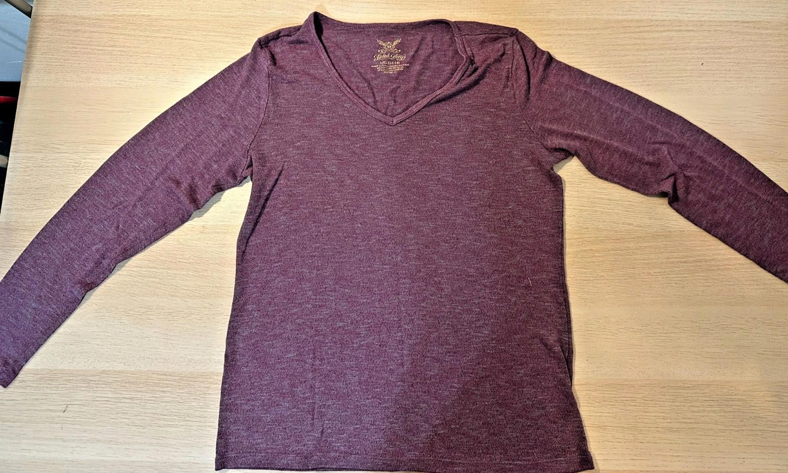 Faded Glory Women’s Long Sleeve V-Neck Blouse – Size Large (12/14) Size L / US 10 / IT 46 - 4 Thumbnail