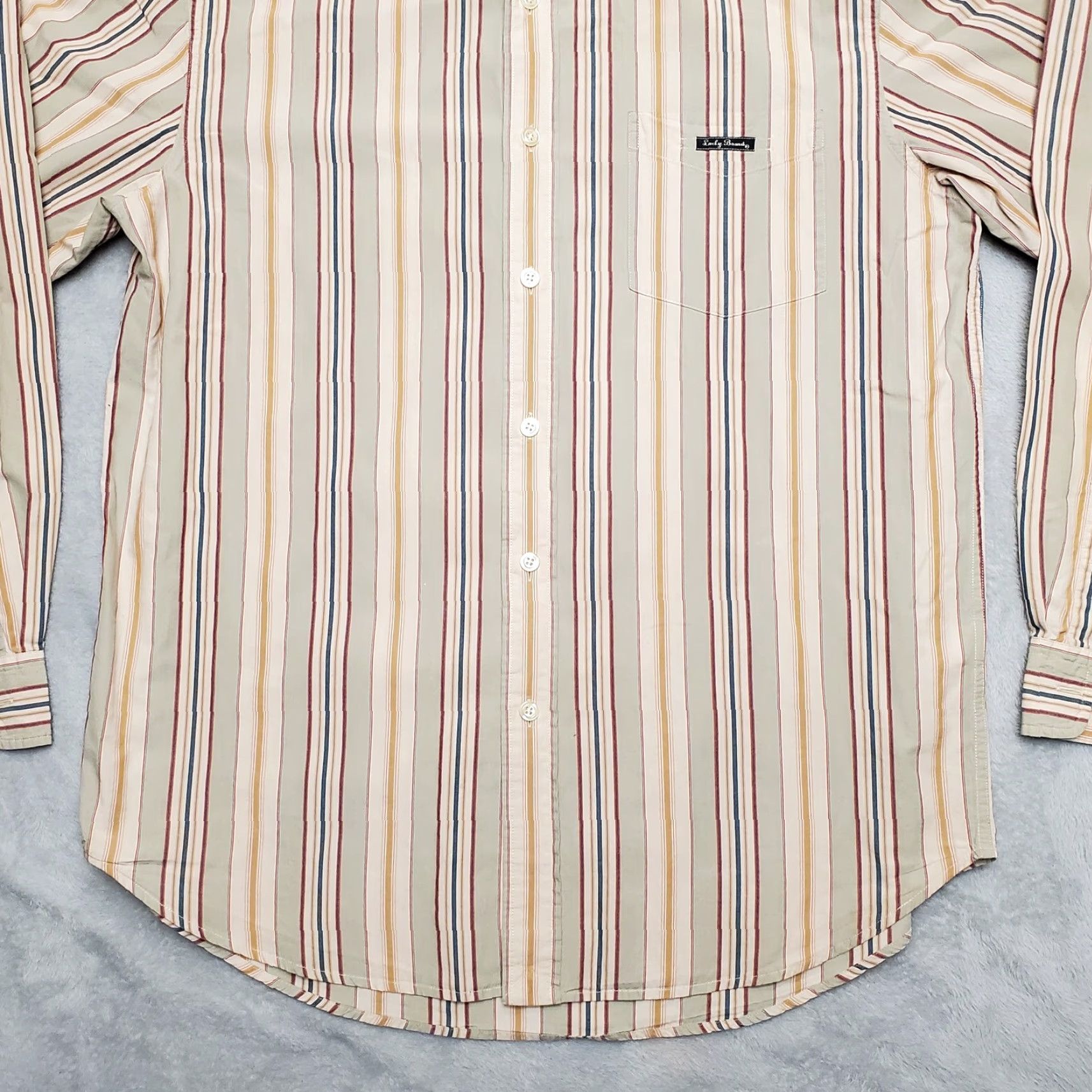 Lucky Brand Vintage Lucky Brand Mens Shirt XL Green Striped Long Sleeve Button-Down Shirt Size US XL / EU 56 / 4 - 3 Thumbnail