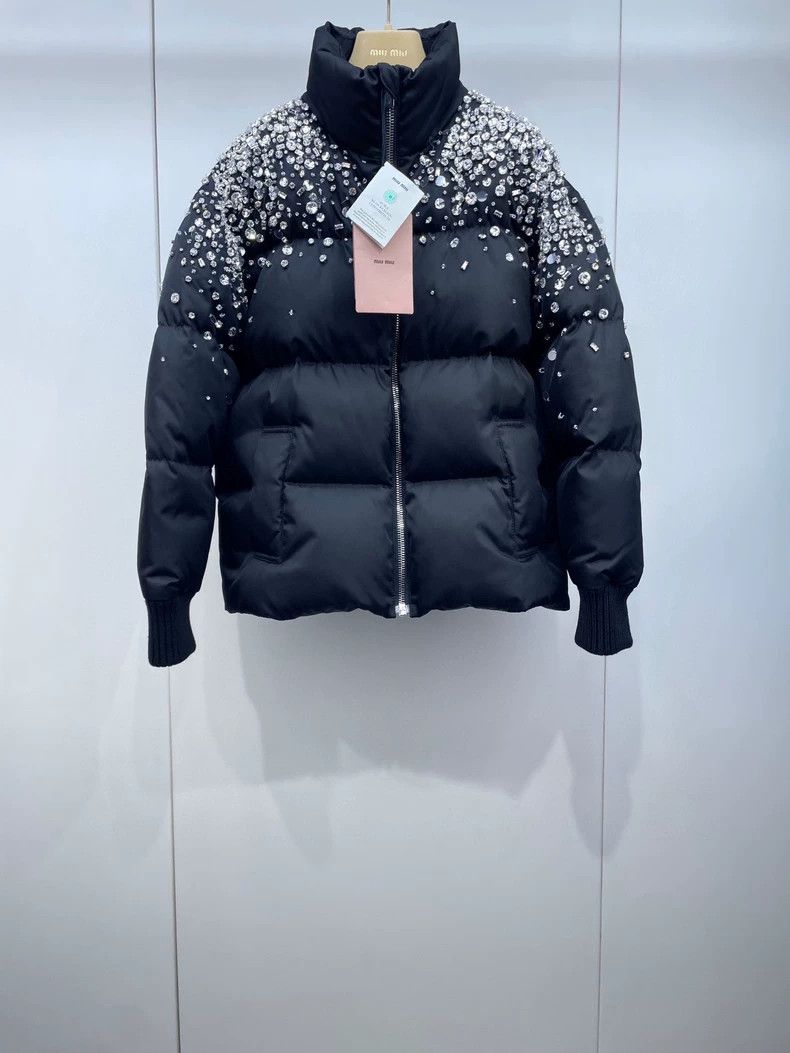 Miu Miu Crystal Shoulder Down Jacket