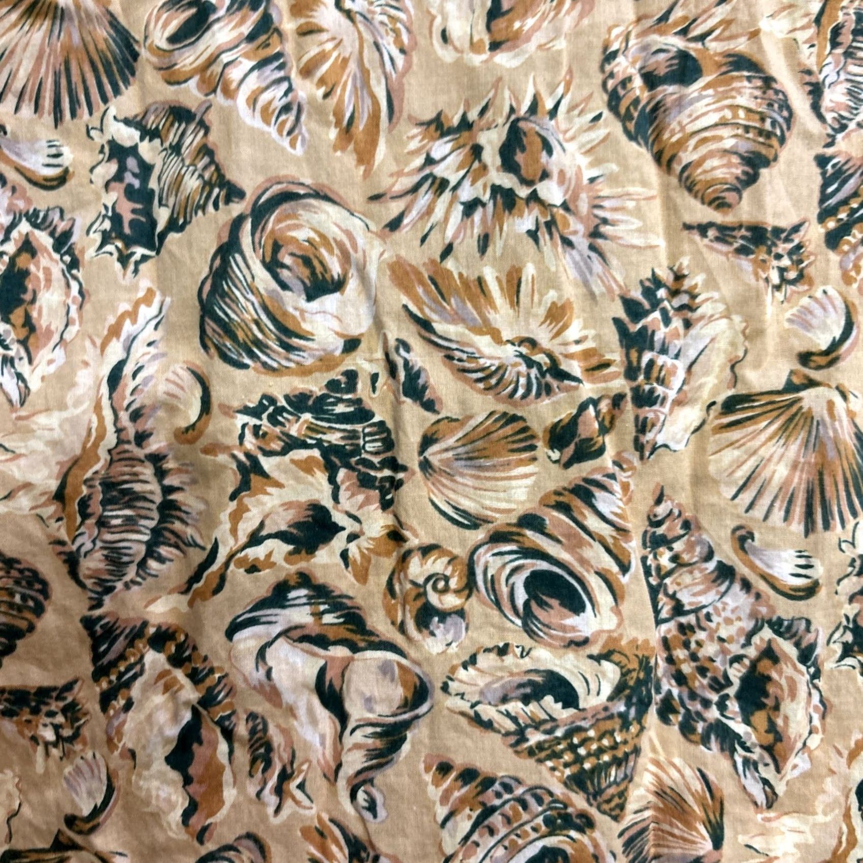 Reyn Spooner VINTAGE Reyn Spooner Shirt Button-Up Hawaiian Men L Beige Cotton AOP Seashell Egyptian Cotton USA Short Sleeve - Size US L / EU 52-54 / 3 - 4 Thumbnail