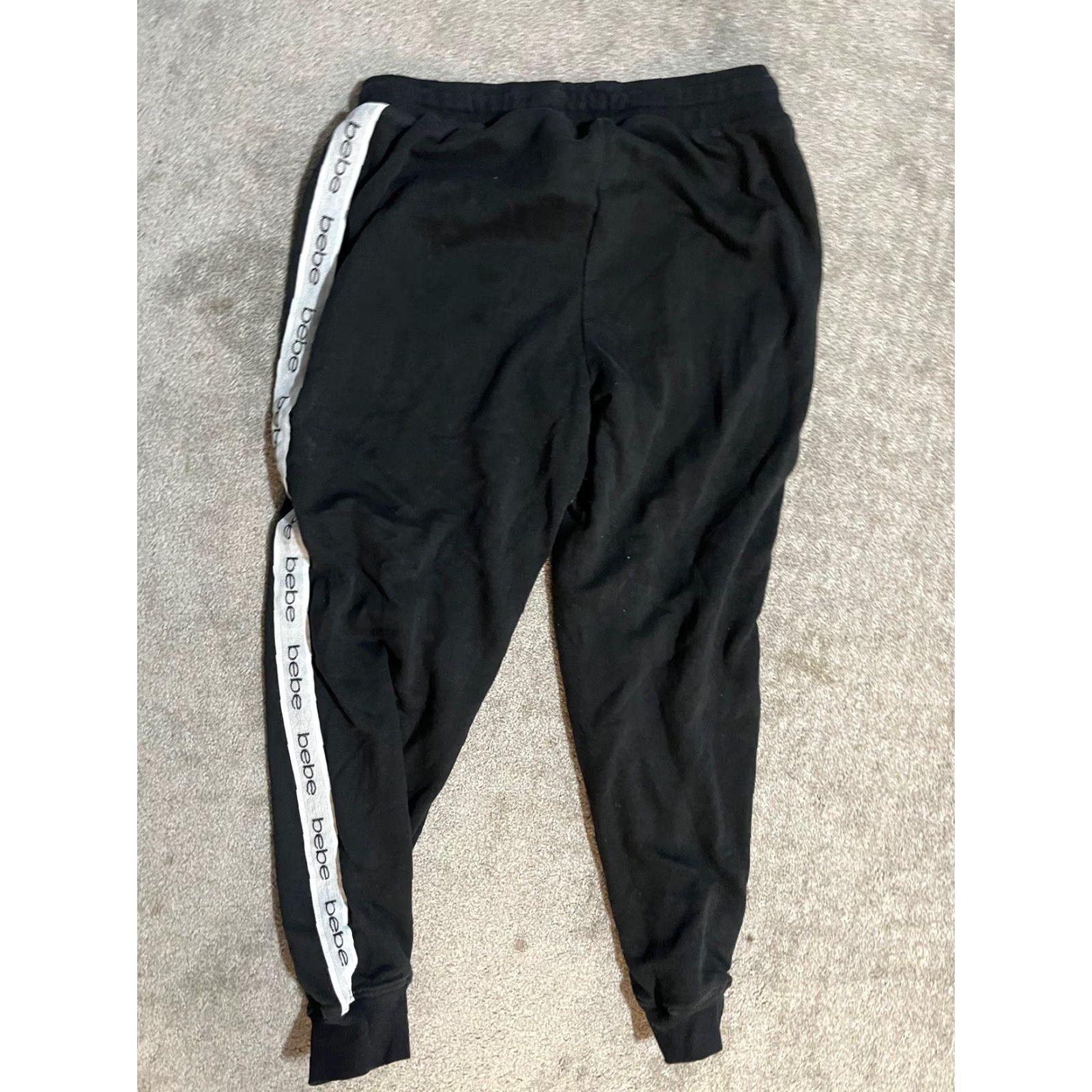 Bebe VINTAGE BEBE SPORT Pants Jogger Women's XL Black Cotton Blend Glitter Logo 90s Sports Mens/Womens Size 40" / US 18 - 3 Thumbnail