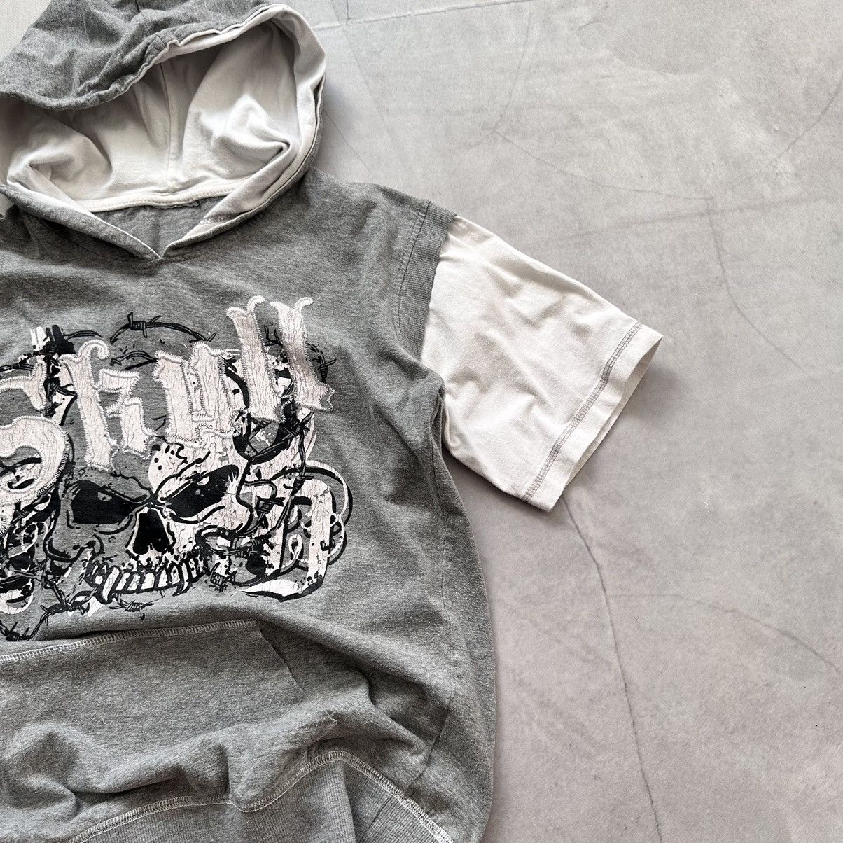 Hysteric Glamour × Undercover Japan Skull Vintage Punk Hoodie Short Sleeve Tripp NYC Vibe Size US S / EU 44-46 / 1 - 6 Thumbnail