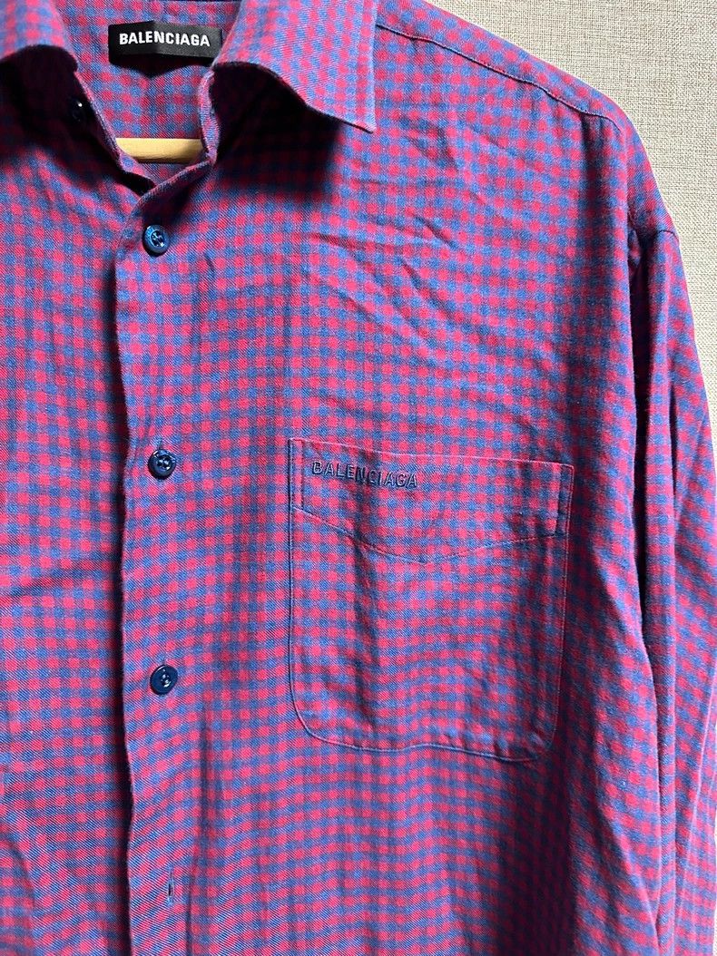 Balenciaga Balenciaga size 37 Plaid Long Sleeve Shirt Size US M / EU 48-50 / 2 - 2 Thumbnail