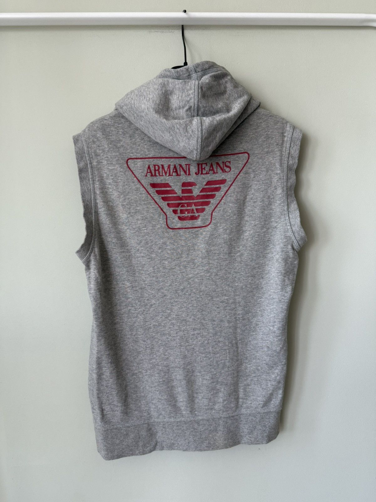 Armani Giorgio Armani Jeans logo vest hooded sweatshirt Size US S / EU 44-46 / 1 - 1 Thumbnail