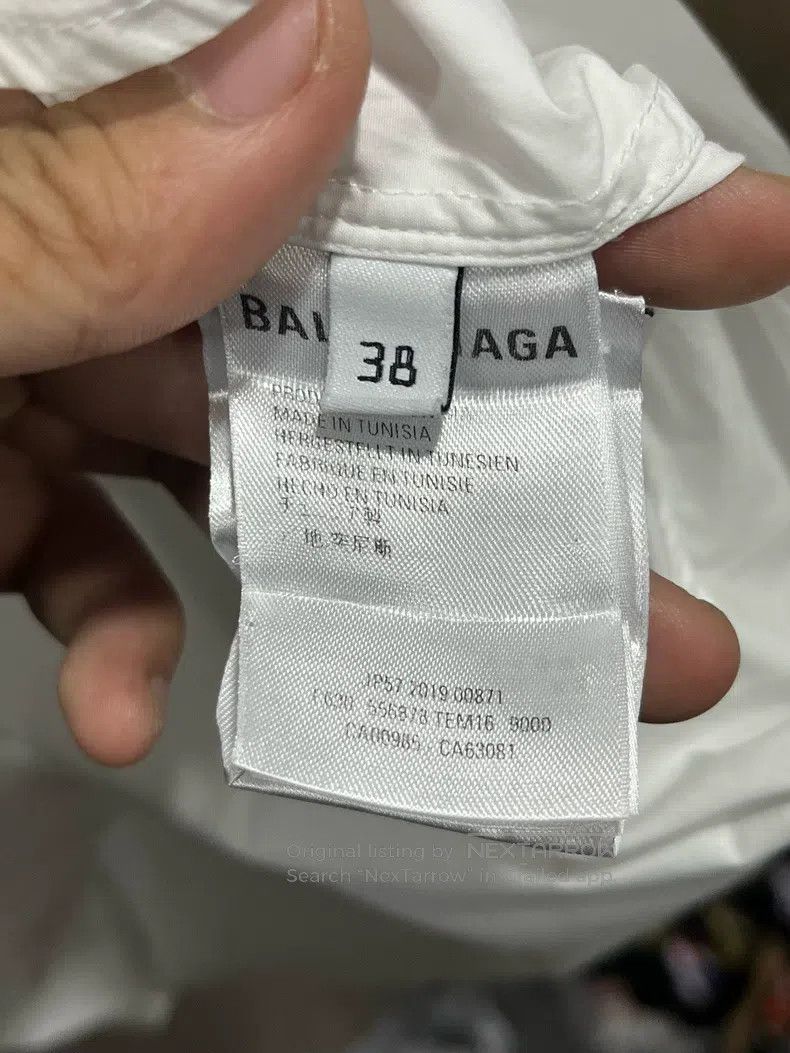 Balenciaga Balenciaga White and Blue Back Letter Shirt Size XS / US 0-2 / IT 36-38 - 3 Thumbnail