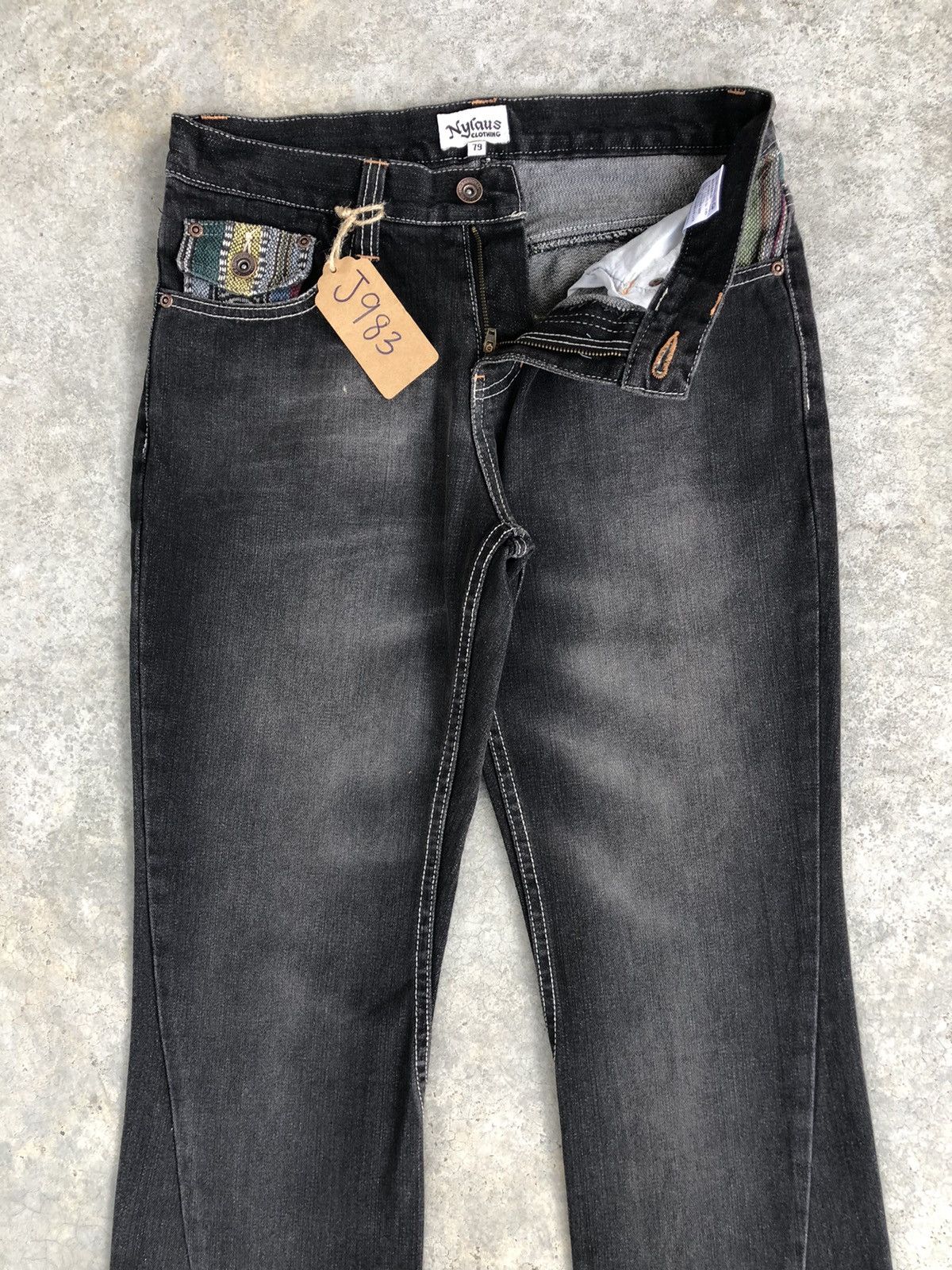 If Six Was Nine Japanese Nylaus Flared Jeans Distressed Navajo Size US 30 / EU 46 - 3 Thumbnail