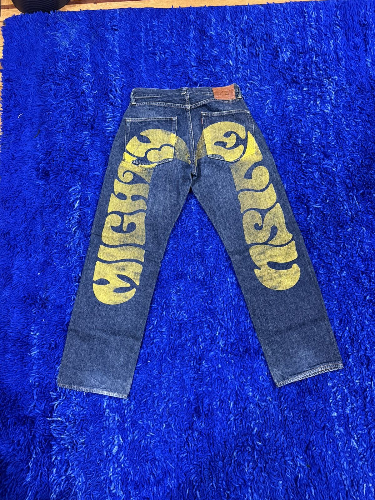 Evisu ⚡Rare Early 00s Yellow Mighty Evisu Daicock Painted Regular Size US 30 / EU 46 - 2 Thumbnail