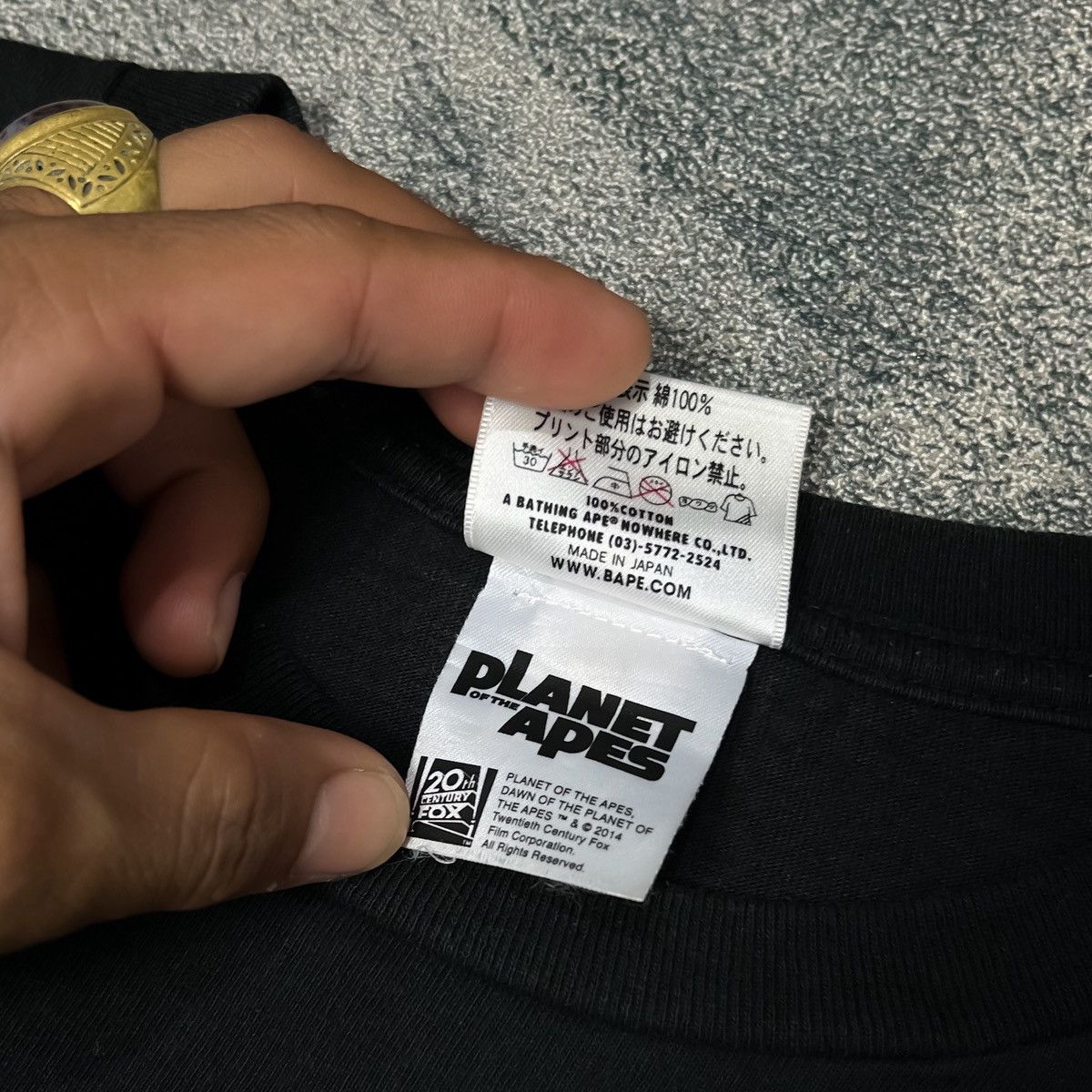 Bape BAPE X PLANET OF THE APES 1ST GREEN CAMO TEE BLACK Size US M / EU 48-50 / 2 - 4 Thumbnail