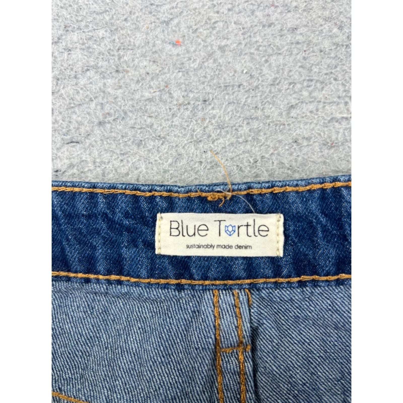 Vintage Blue Turtle Denim Short Womens 32x4 High Rise Cut-Off Button 5-Pocket Blue Shorts Medium Wash Casual Womens Beach 90s? Size 34" / US 12 / IT 48 - 7 Thumbnail
