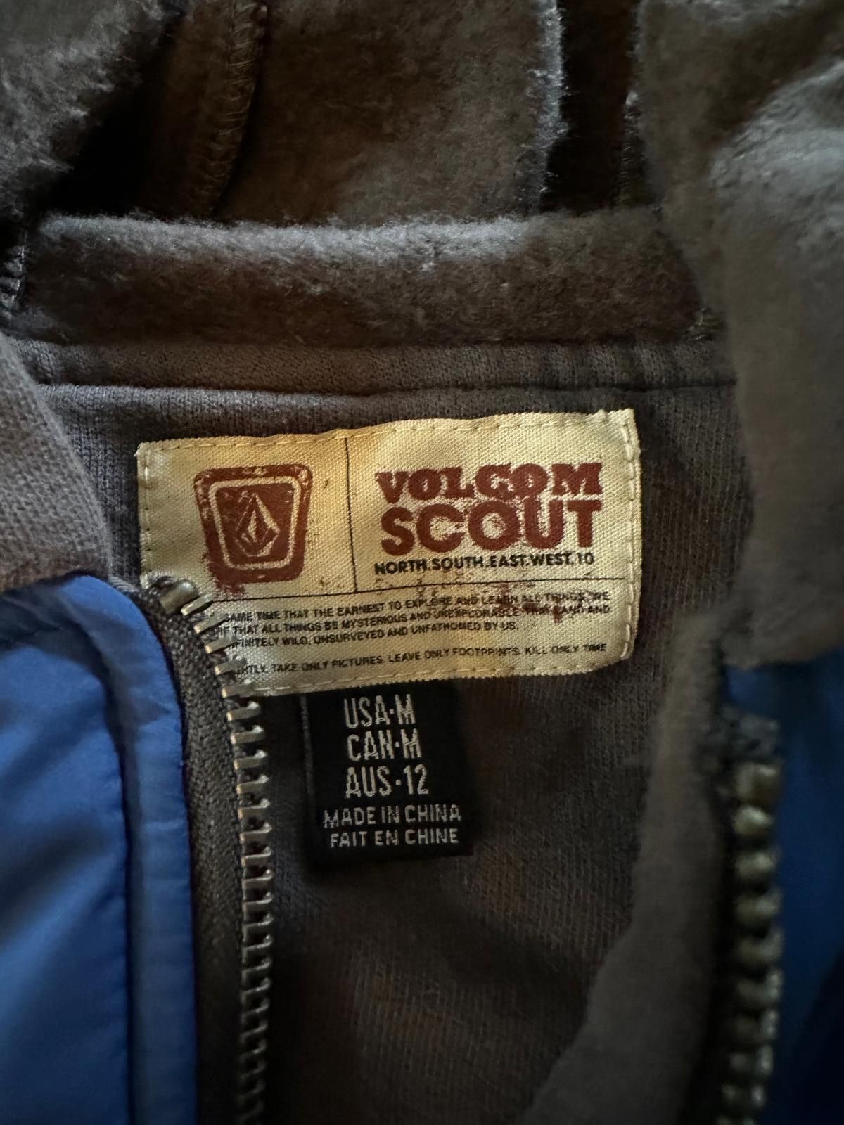 Other Volcom Quilted Jacket Hoodie Blue Brown Small Y2K Size US M / EU 48-50 / 2 - 5 Thumbnail