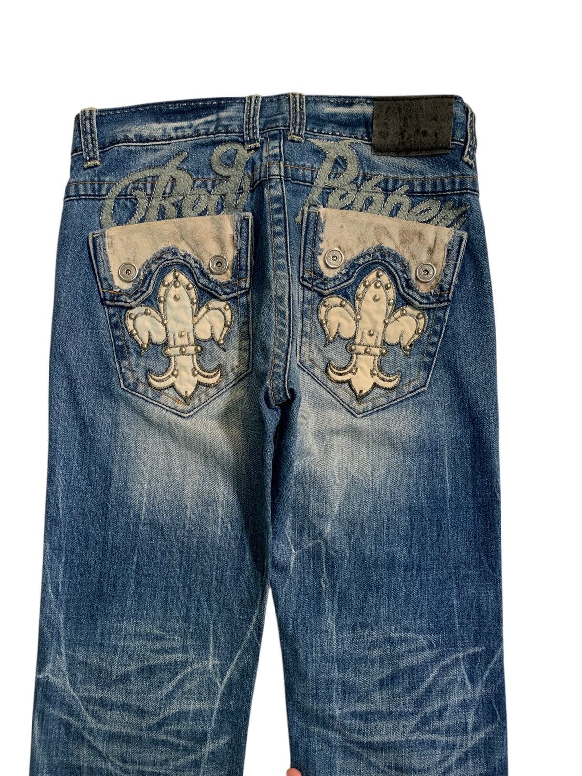 Tornado Mart RED PEPPER PUNK FADED & RUSTY JAPANESE DISTRESSED DENIM Size US 34 / EU 50 - 8 Thumbnail