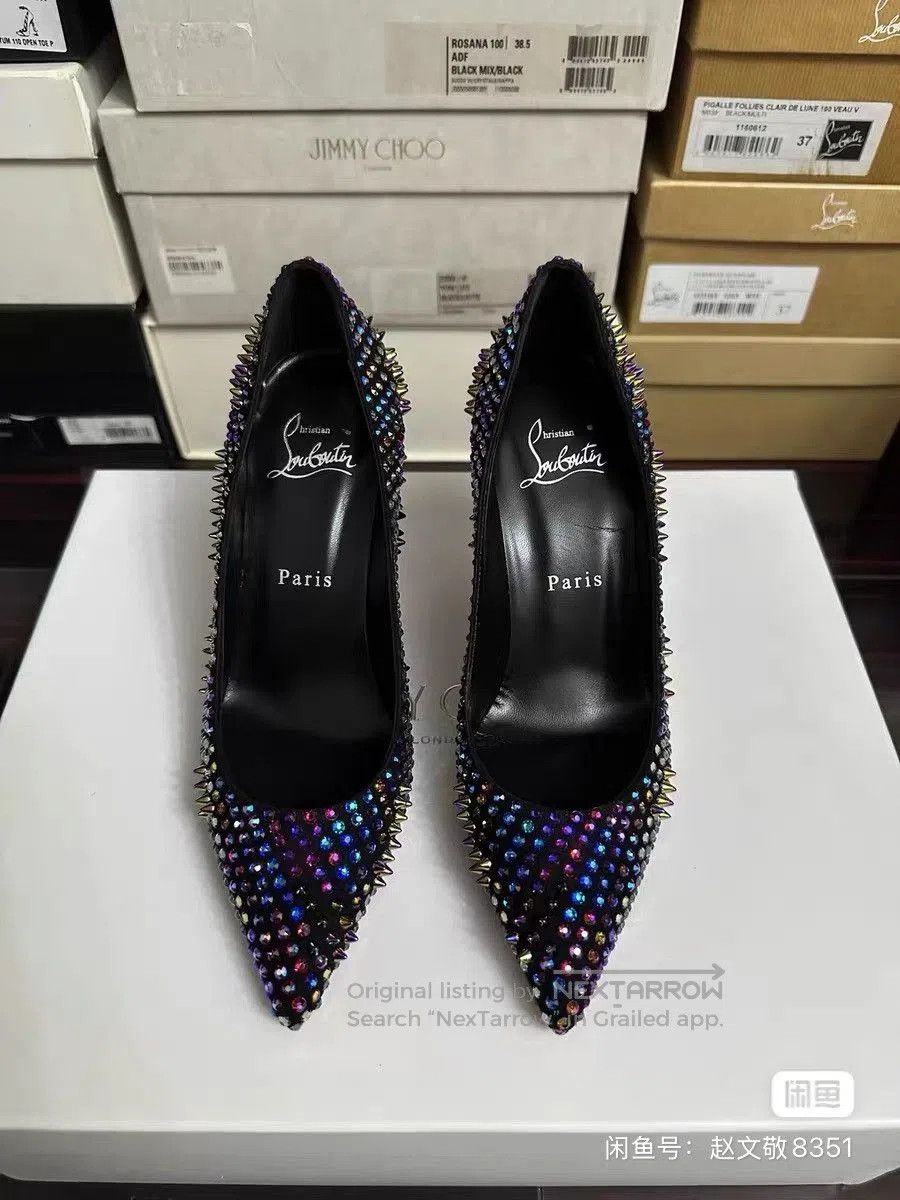 Christian Louboutin Christian Louboutin Rhinestone Studded Heels. Size US 4.5 / IT 34.5 - 1 Thumbnail