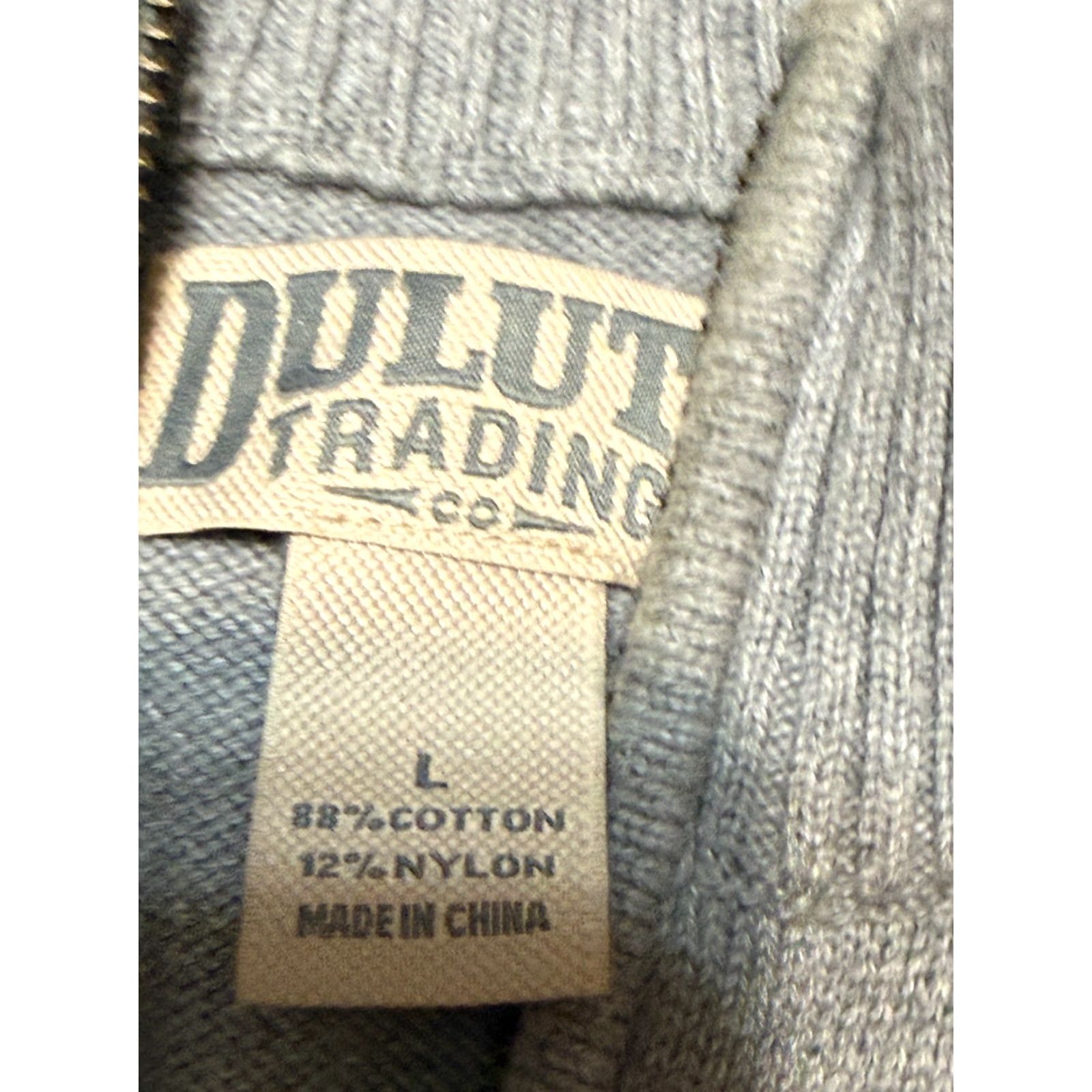 Vintage Duluth Sweater Men's Large Gray Pullover 1/4 Zipper Knit Long Sleeve Mock Neck Casual Vintage No Size US L / EU 52-54 / 3 - 5 Thumbnail