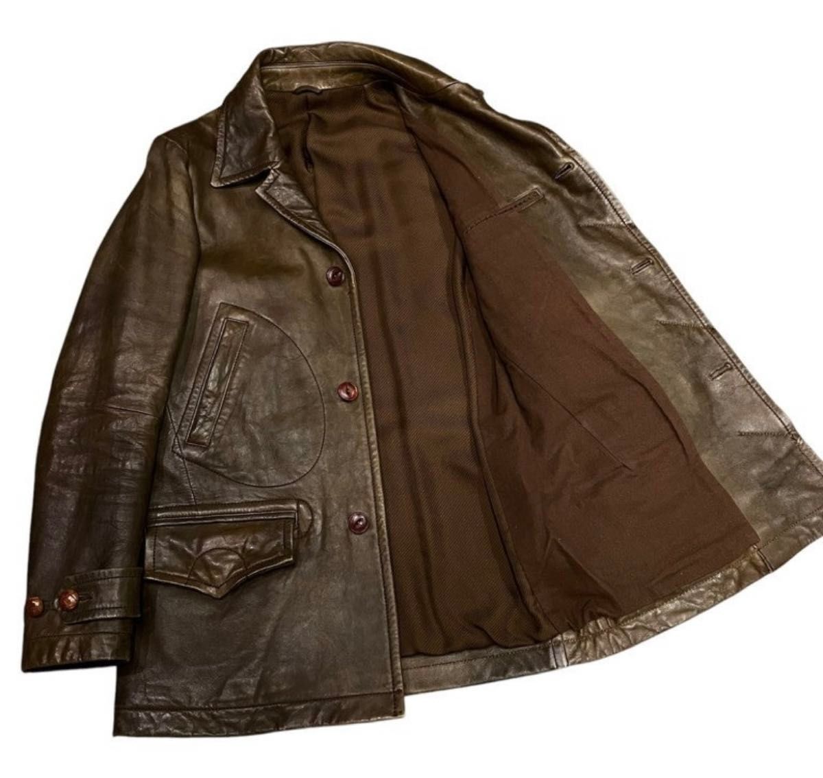 Number (N)ine Number Nine 08AW PORTLAND Lamb Leather Silk Lining Car Coat Size US M / EU 48-50 / 2 - 5 Thumbnail