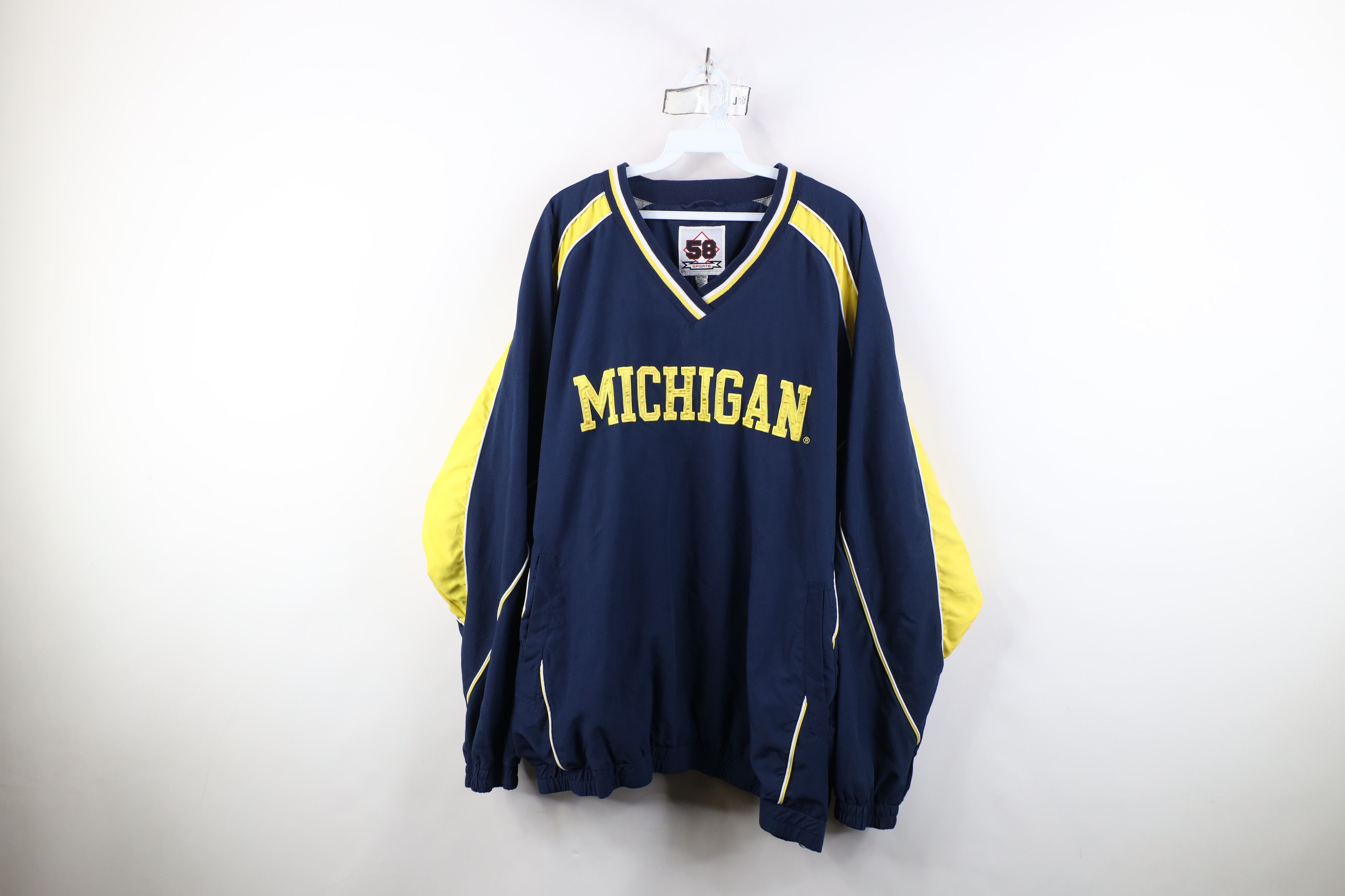 Vintage Vintage 90s Y2K University of Michigan Lined Pullover Jacket Size US XXL / EU 58 / 5 - 1 Thumbnail