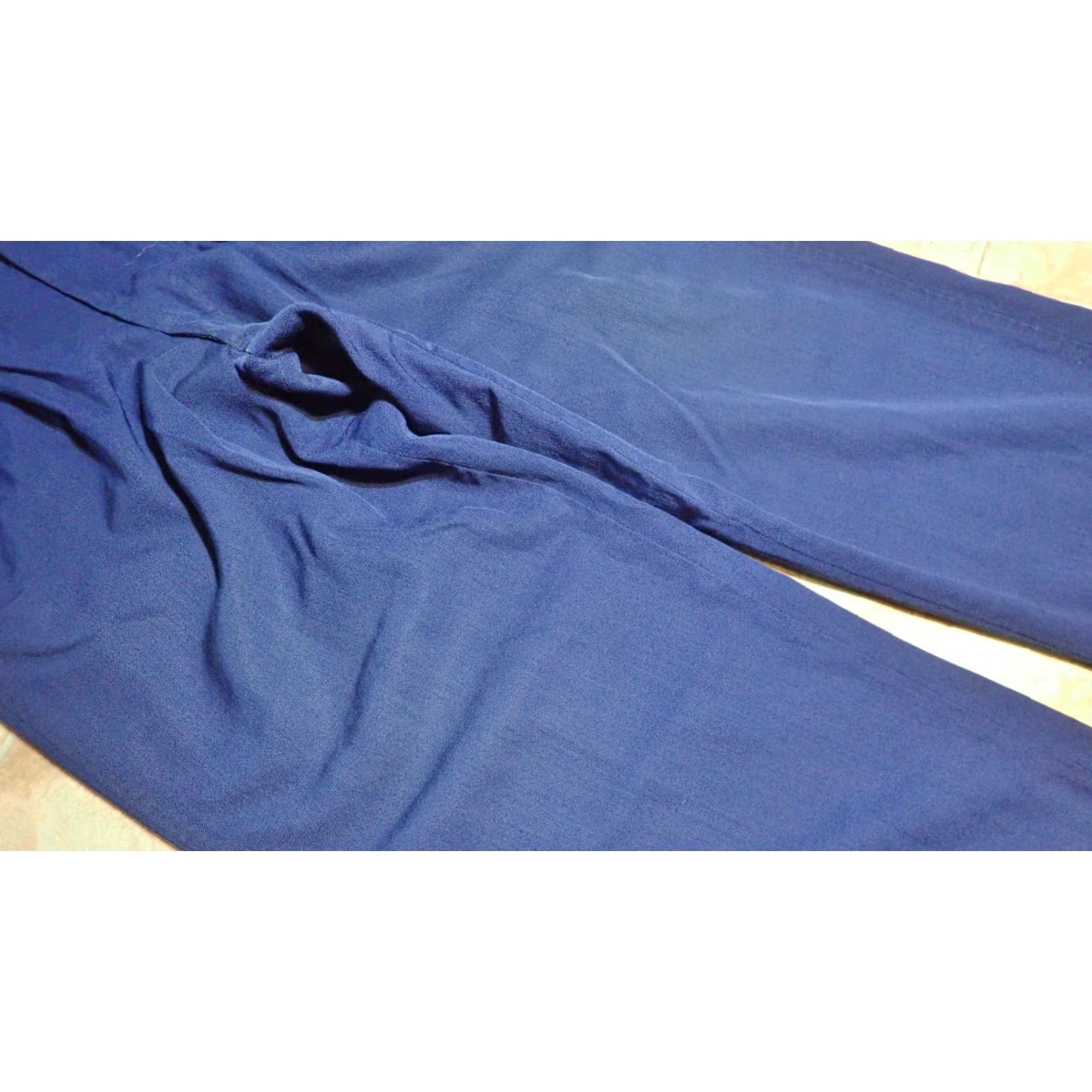 Vintage VINTAGE Wool Gabardine Dress Pants Blue 31x26 Pleated Cuffed Retro 1940s 50s 60s Unisex Size US 31 - 7 Thumbnail