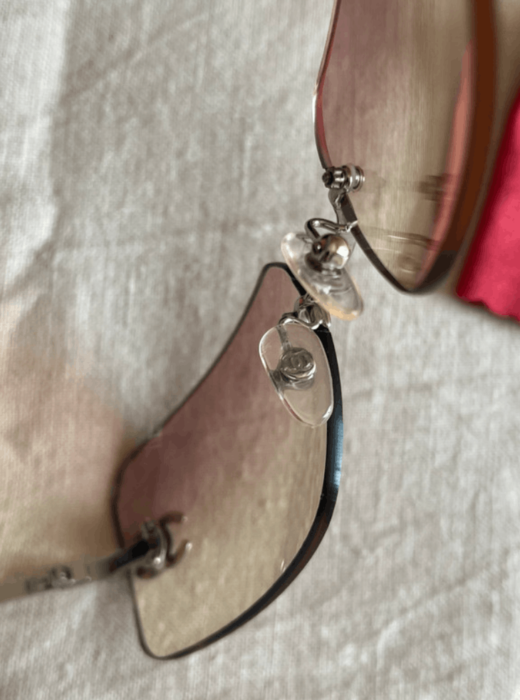 Chanel Chanel Sunglasses 4017-D Rhinestone Logo Rimless Vintage Size ONE SIZE - 8 Thumbnail