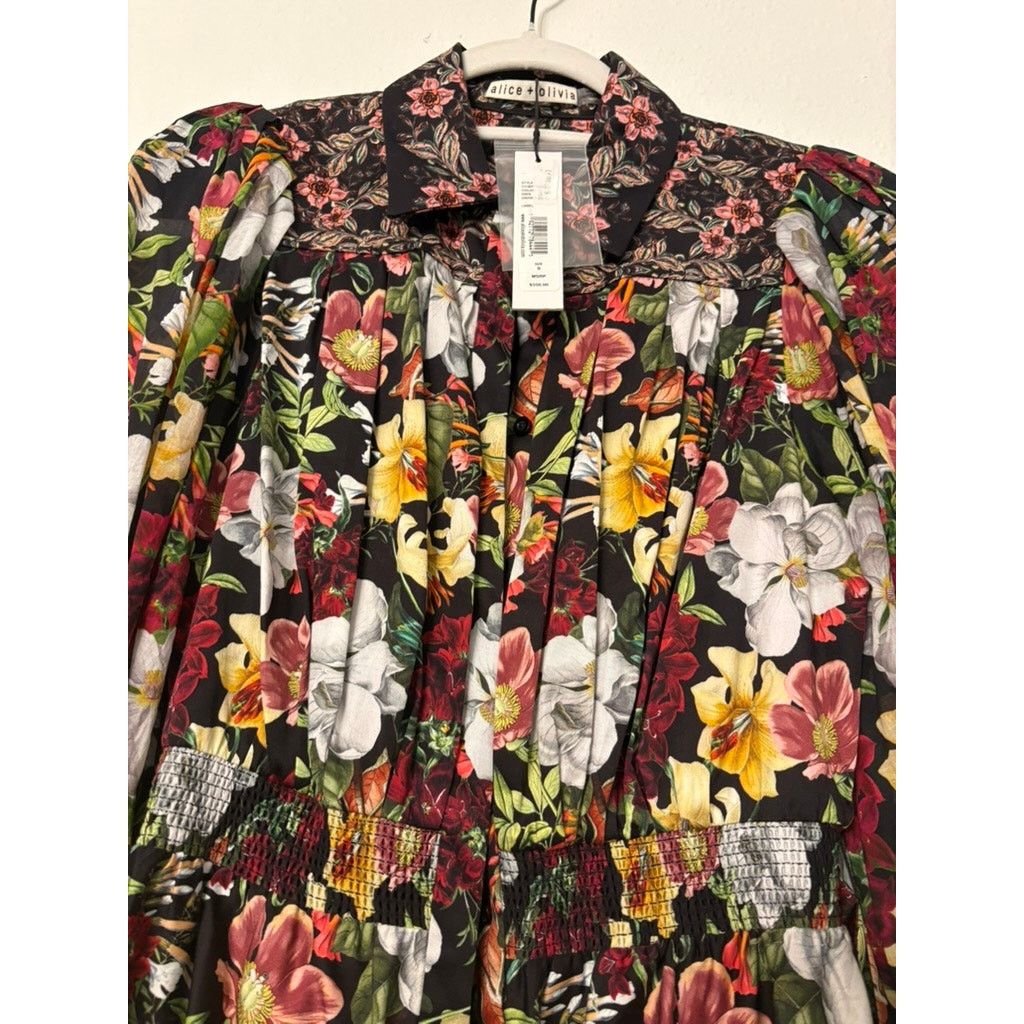 Alice + Olivia ALICE + OLIVIA | Tiffie Puff Sleeve Mini Shirt Dress | US 0 Size XS / US 0-2 / IT 36-38 - 5 Thumbnail