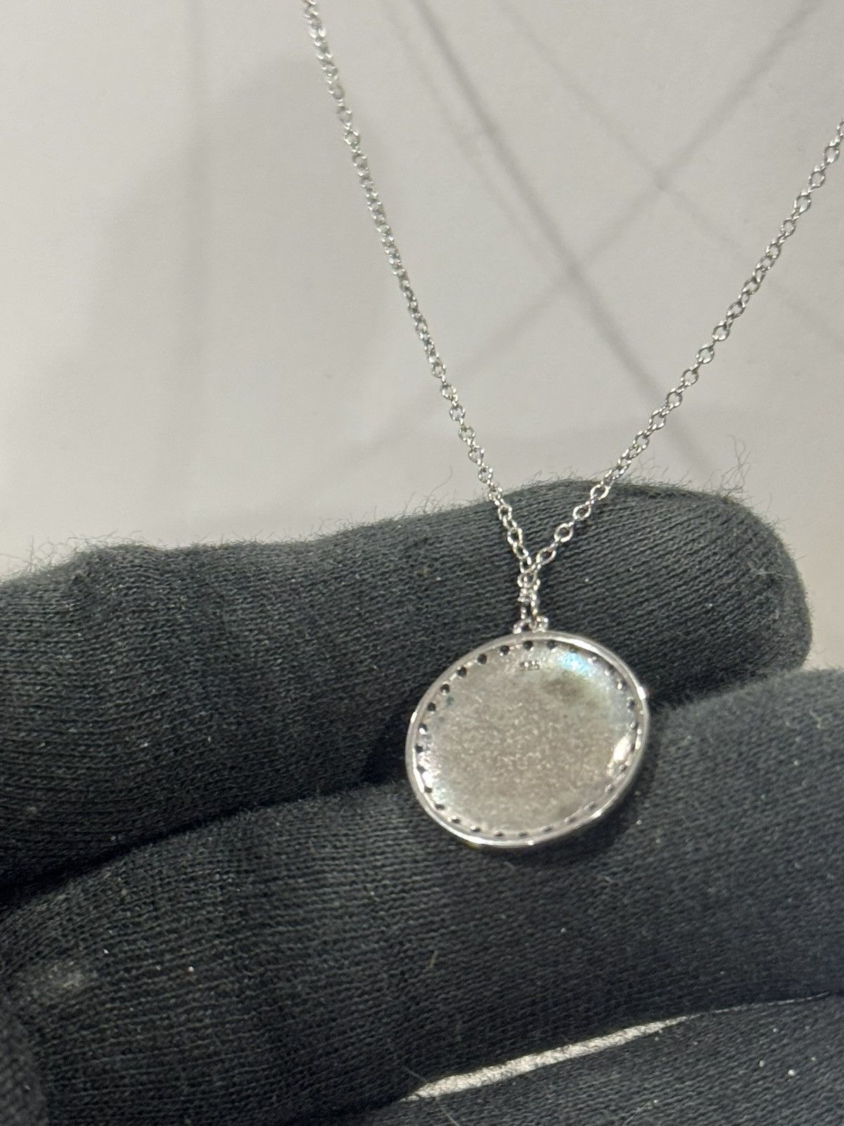 Sterling Silver 925 Sterling Silver Family Circle Necklace | CZ Halo Pendant Size ONE SIZE - 10 Thumbnail