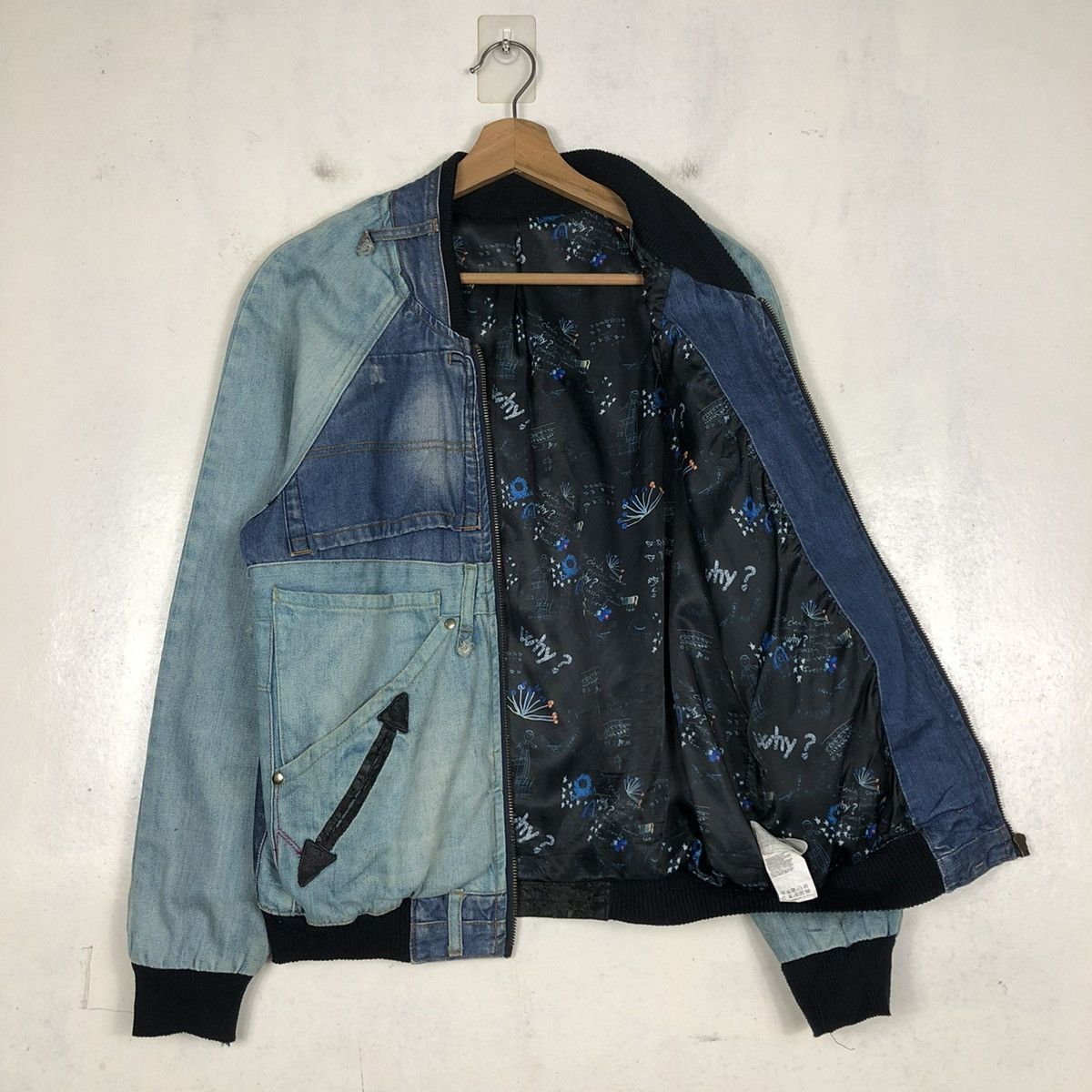 Japanese Brand 📌VINTAGE BOMBER DENIM JACKET INDIGO DESIGN DESIGUAL Size US S / EU 44-46 / 1 - 12 Thumbnail