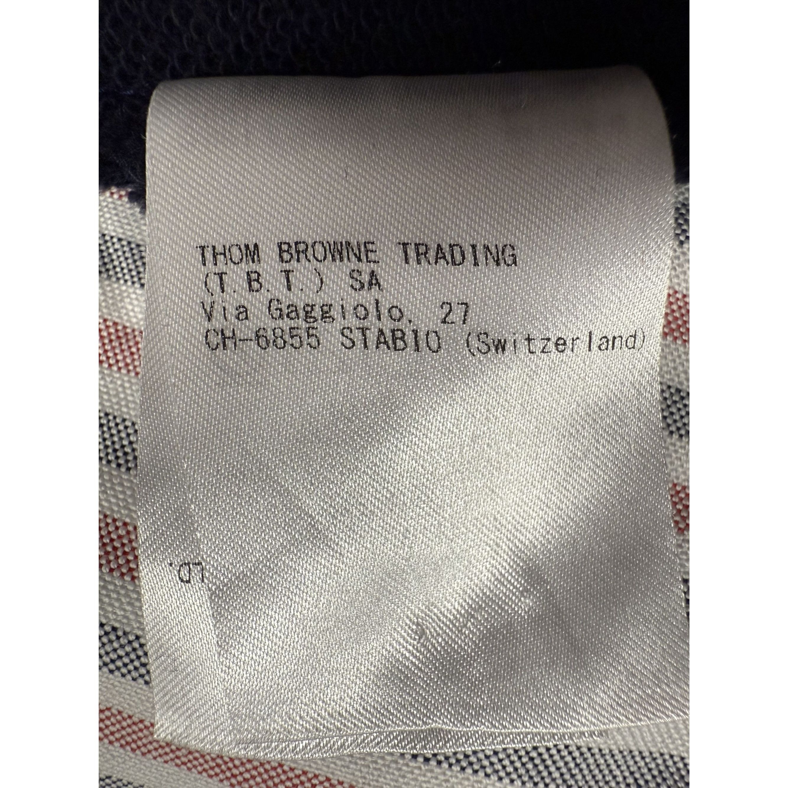 Thom Browne Thom Browne Navy Hoodie With White Stripes Size 3 100% Size M / US 6-8 / IT 42-44 - 7 Thumbnail
