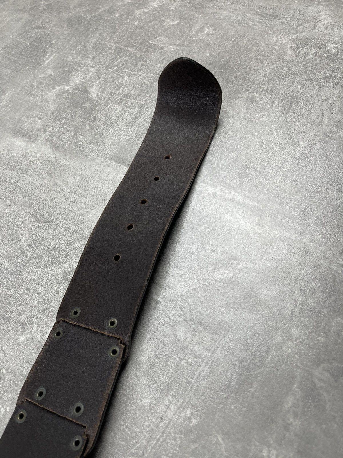 Dolce & Gabbana × Vintage Dolce & Gabbana and Gloves 90s Punk Biker Brown Leather Belt Size ONE SIZE - 4 Thumbnail