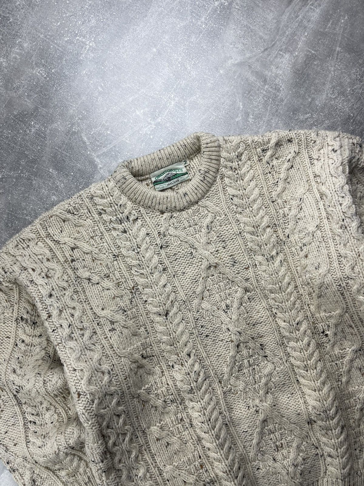 Aran Crafts Aran Crafts Cable Knit Wool Sweater Beige Made in Ireland Size US M / EU 48-50 / 2 - 4 Thumbnail