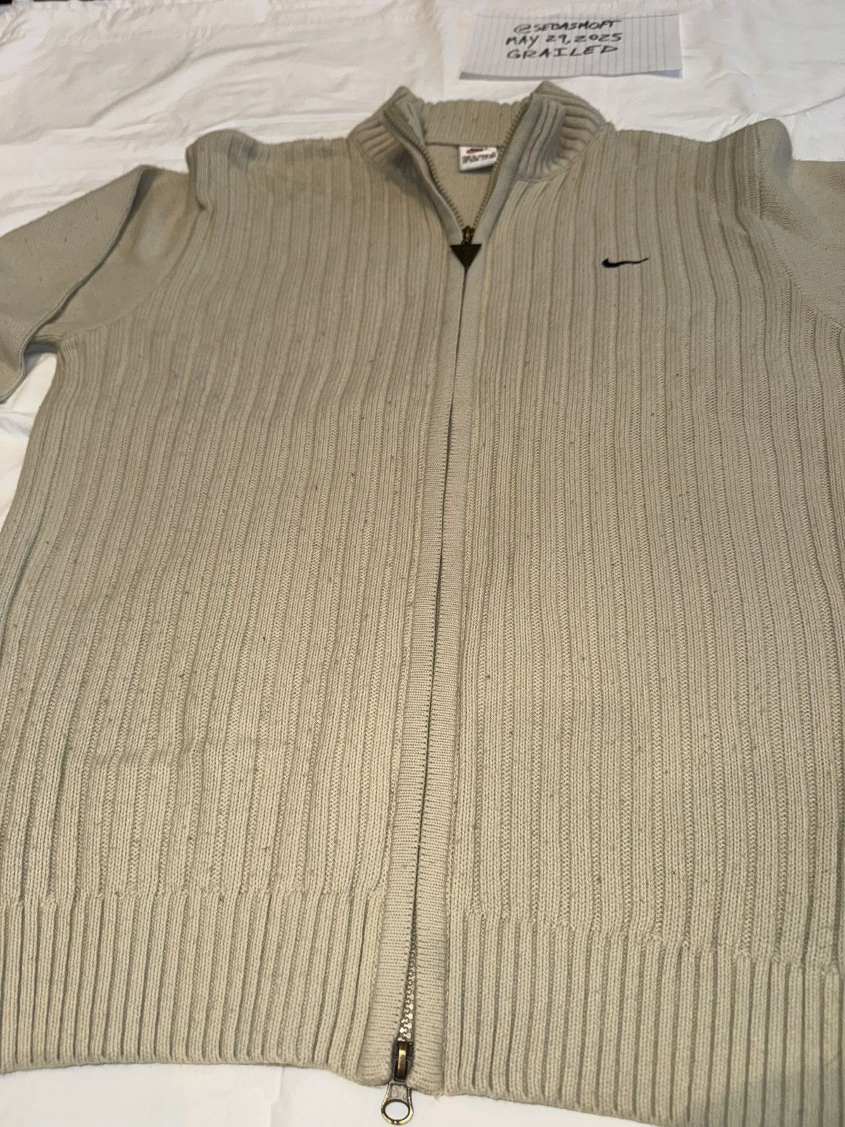 Nike Vintage Nike Beige Knit Jacket Zip Up Rare Size US M / EU 48-50 / 2 - 6 Thumbnail