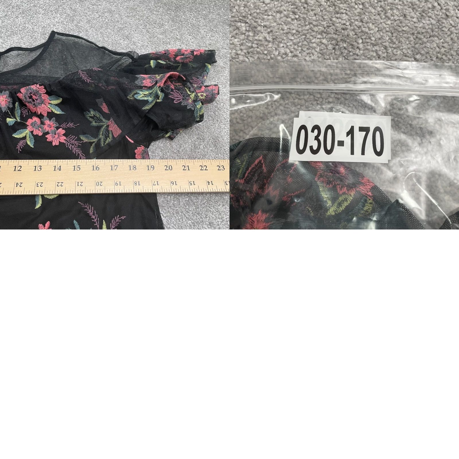 BB Dakota BB Dakota Womens Medium Black Sheer Embroidered Floral Ruffles Top Casual NWT Size M / US 6-8 / IT 42-44 - 9 Thumbnail
