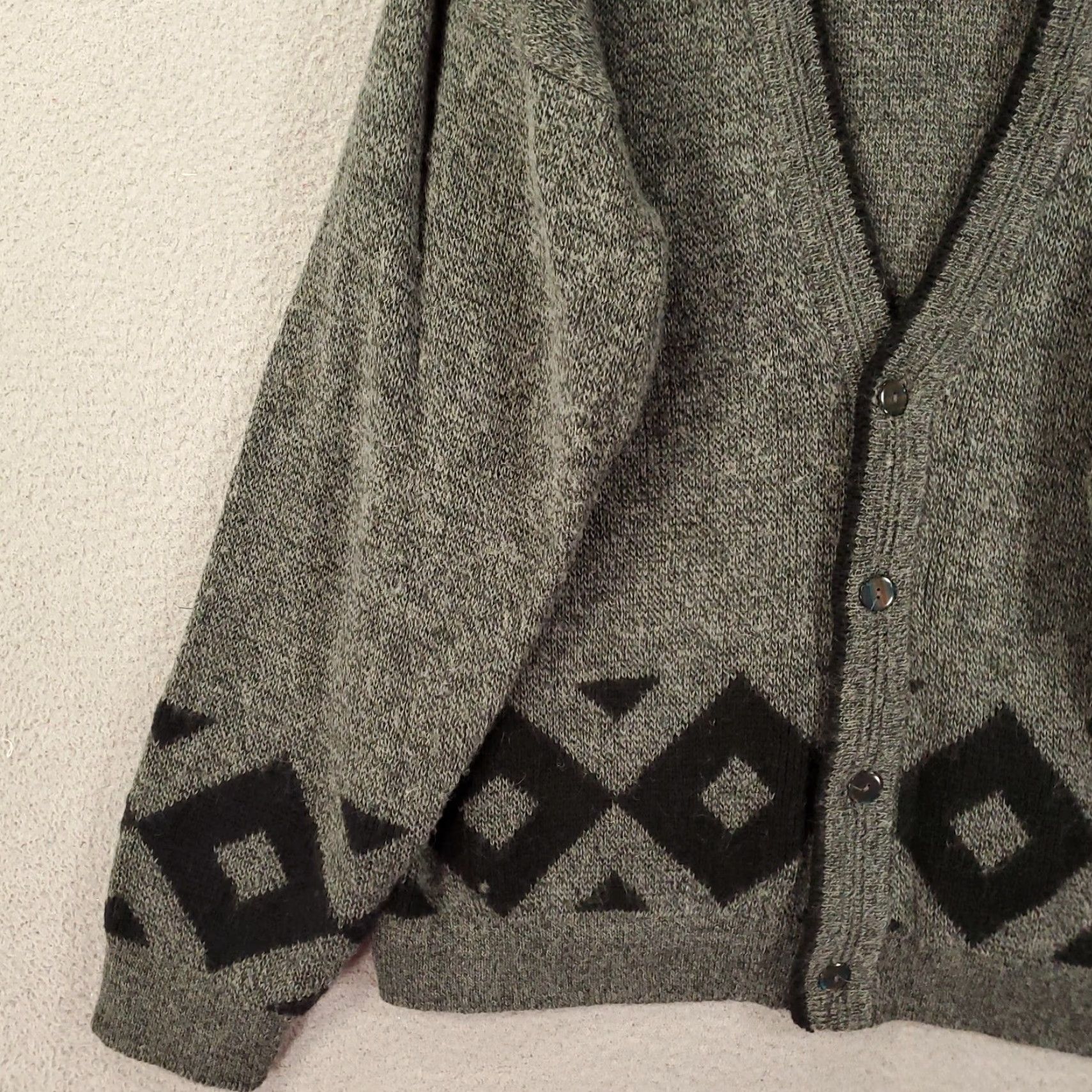Vintage Progressive Apparel Cardigan Mens Sweater Large Gray Button Up Long Sleeve V-Neck Size US L / EU 52-54 / 3 - 5 Thumbnail