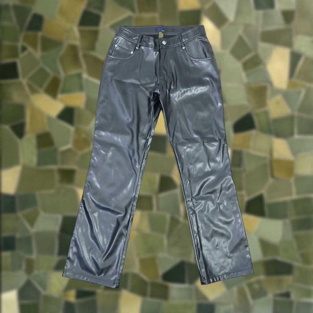 Vintage VINTAGE JouJou black vinyl faux leather mid rise bootcut pants Women 10 30in inseam 90s Punk Casual Party/Cocktail Fall Winter Spring Mens Womens Size 32" / US 10 / IT 46 - 1 Thumbnail