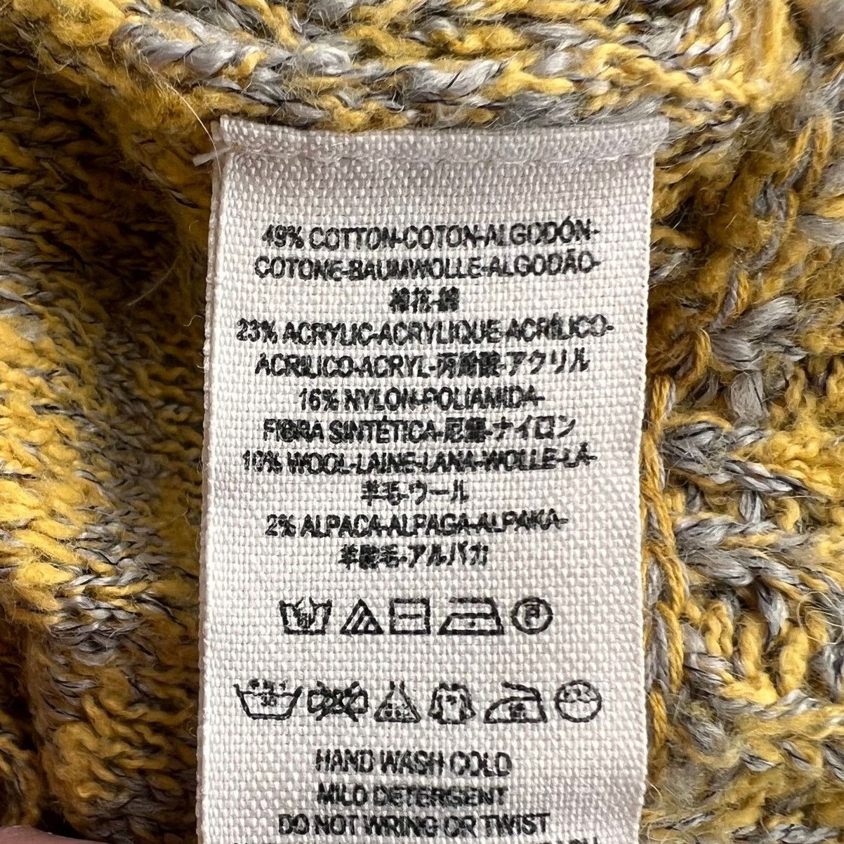 Free People FREE PEOPLE Yellow Gray Alpaca Knit Pullover Sweater, M Size M / US 6-8 / IT 42-44 - 6 Thumbnail